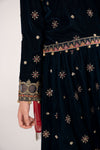 3 Piece Embroidered Velvet Suit