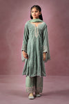 3 Piece Embroidered Velvet Suit