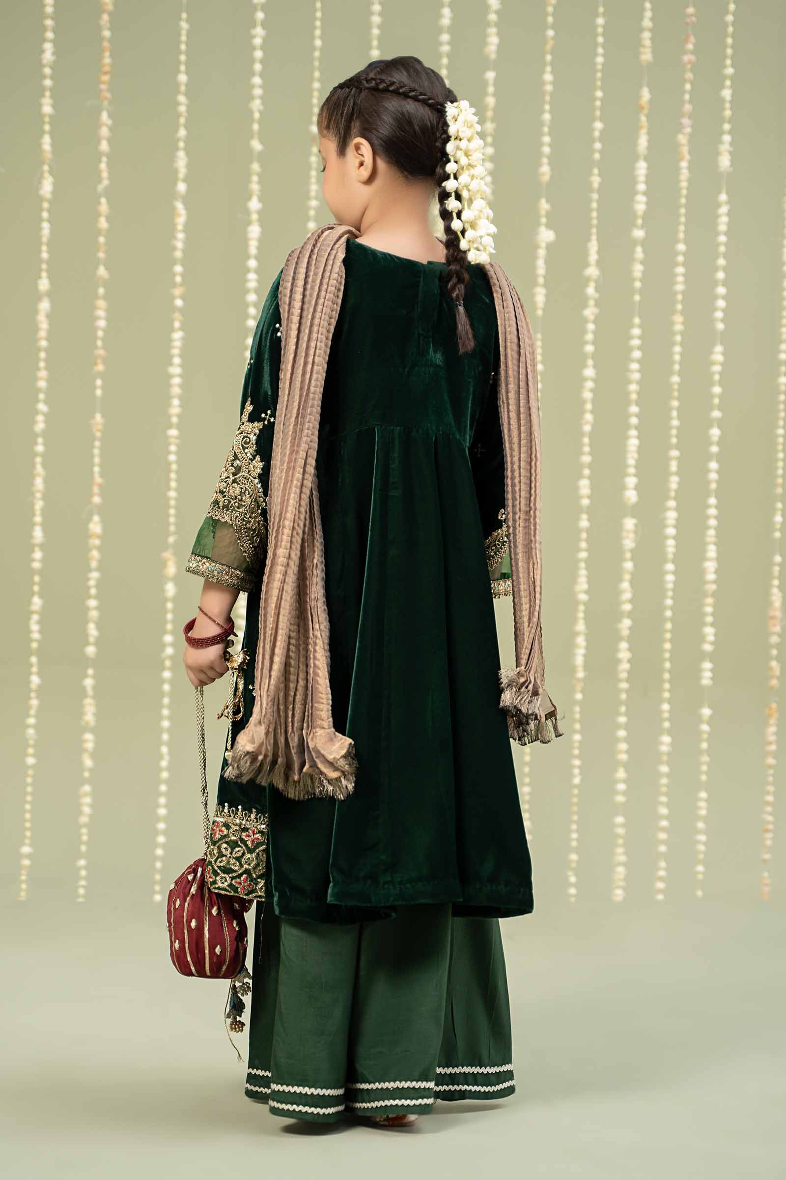 3 Piece Embroidered Velvet Suit