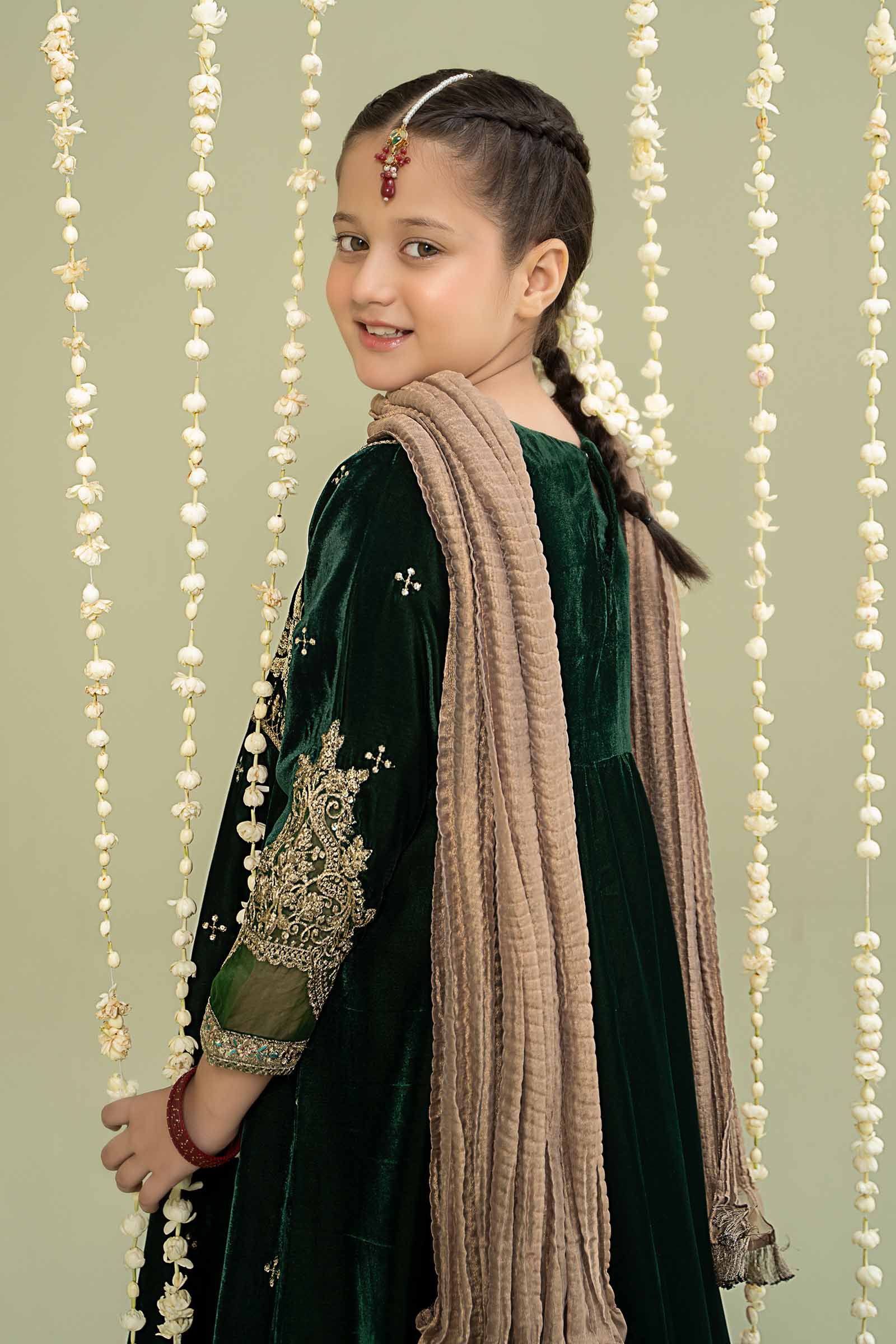 3 Piece Embroidered Velvet Suit