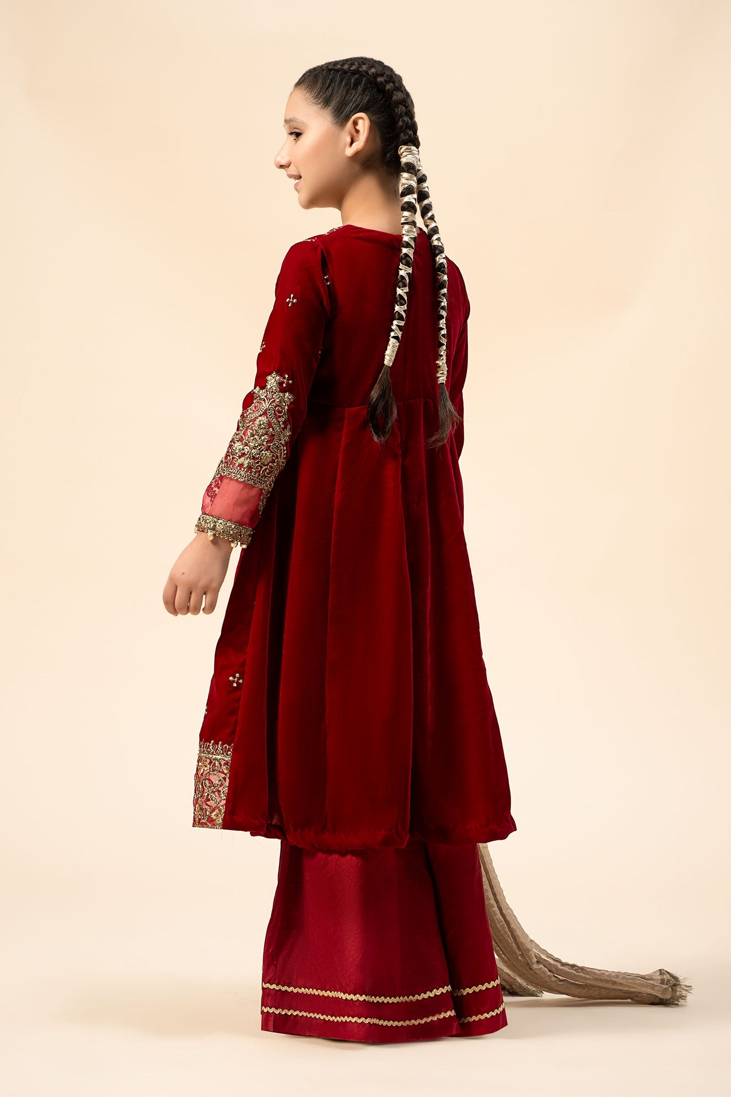 3 Piece Embroidered Velvet Suit