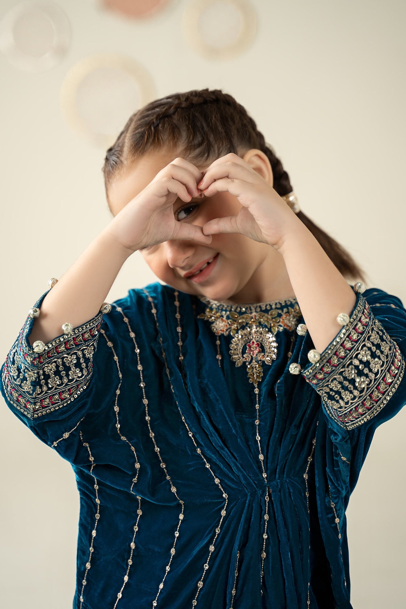 2 Piece Embroidered Velvet Suit