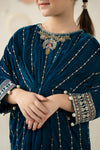 2 Piece Embroidered Velvet Suit