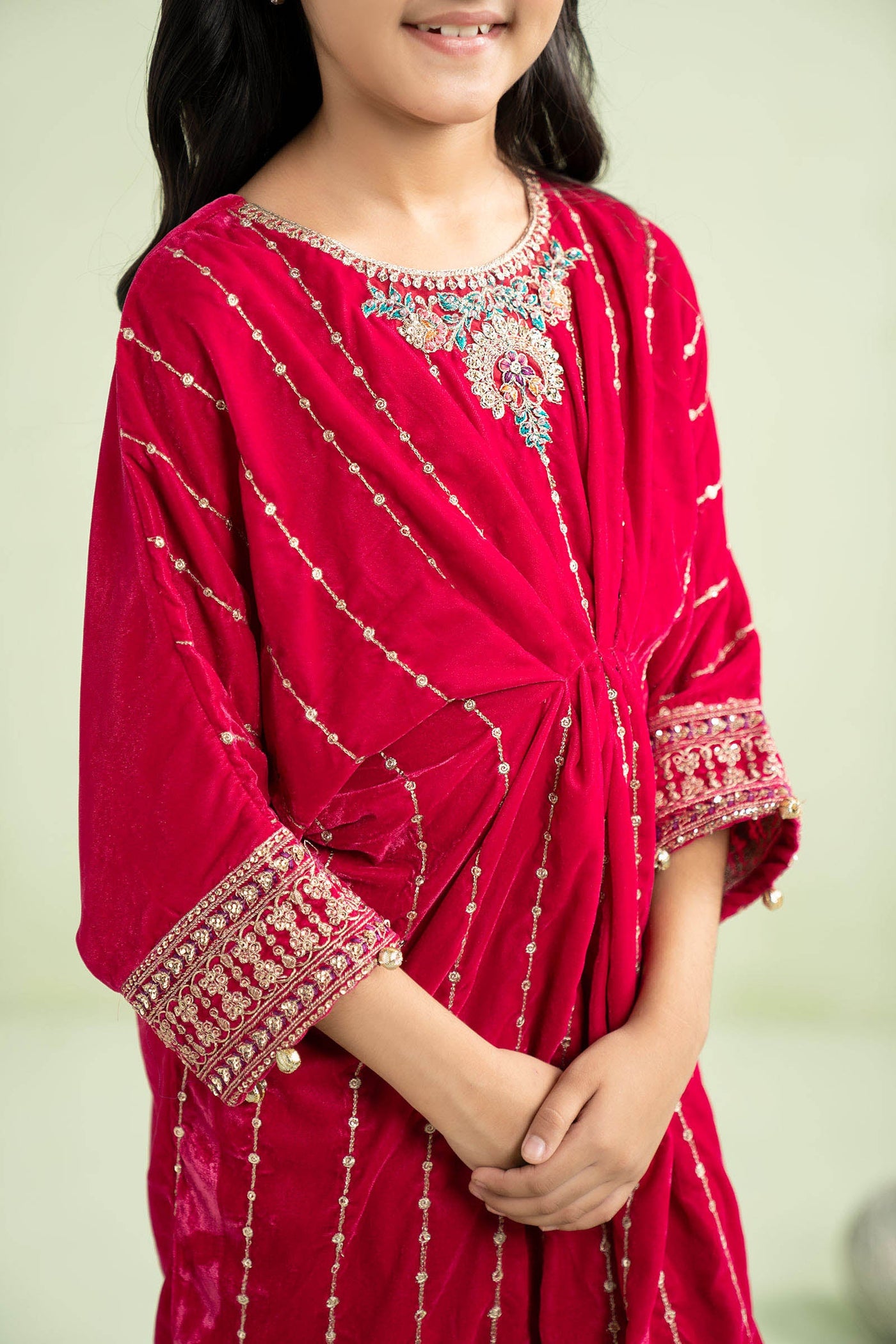 2 Piece Embroidered Velvet Suit