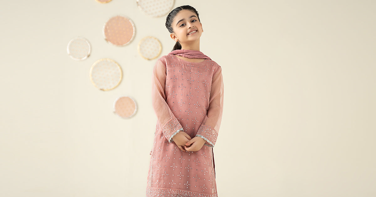 3 Piece Embellished Organza Suit
