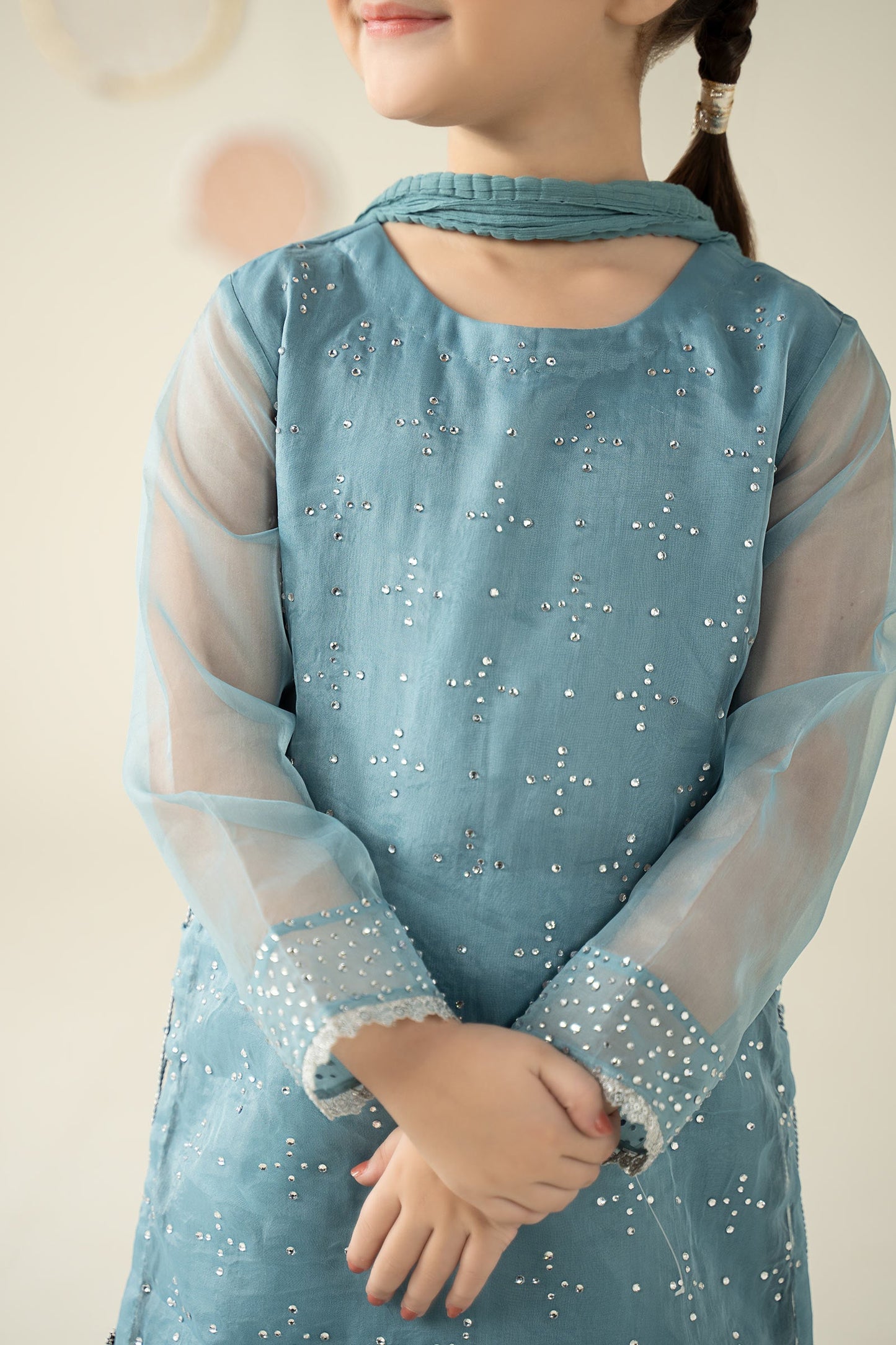 3 Piece Embellished Organza Suit