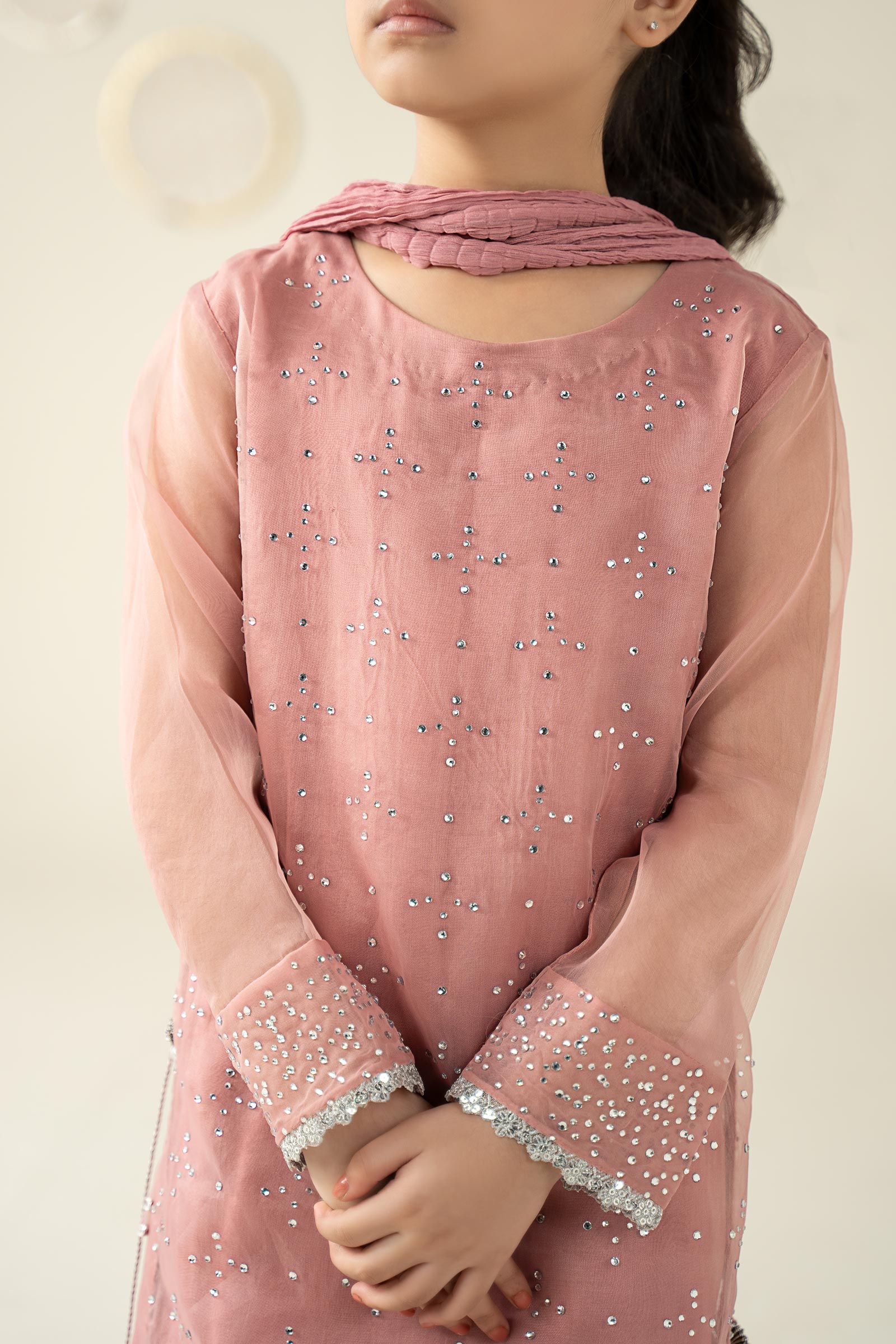 3 Piece Embellished Organza Suit