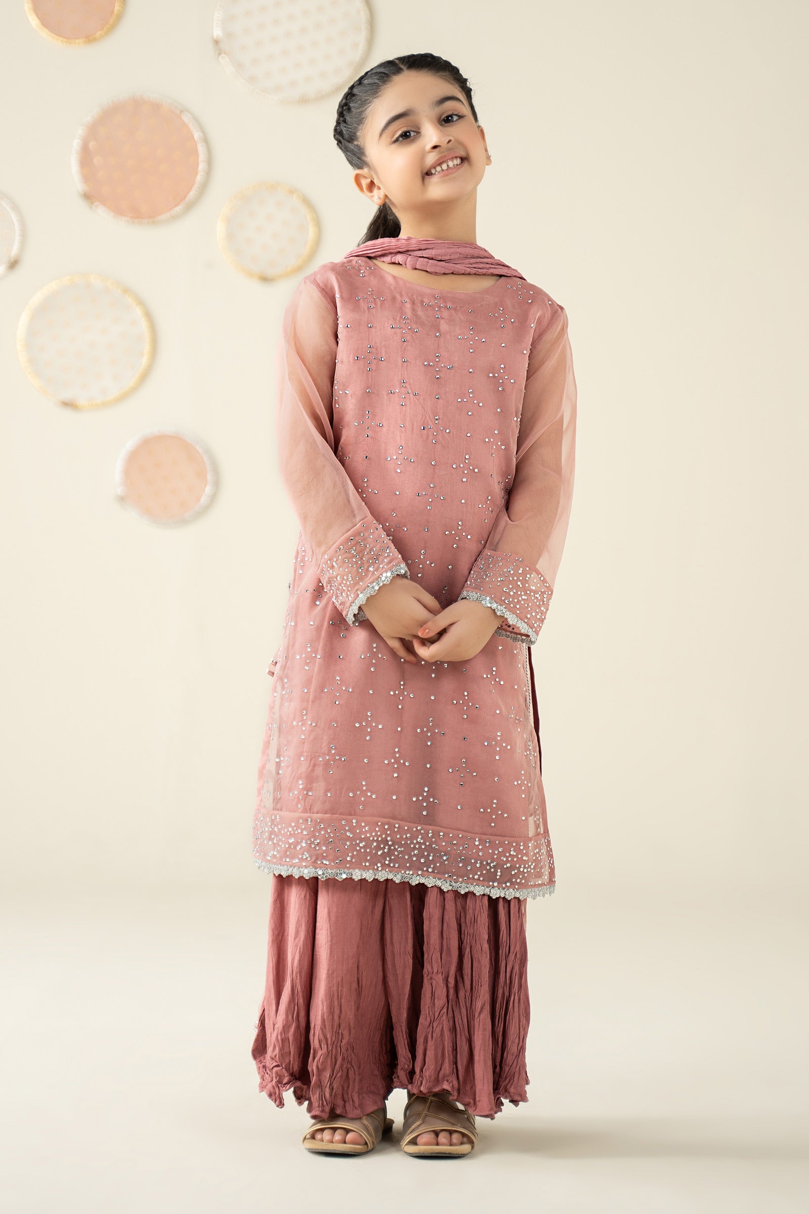 3 Piece Embellished Organza Suit