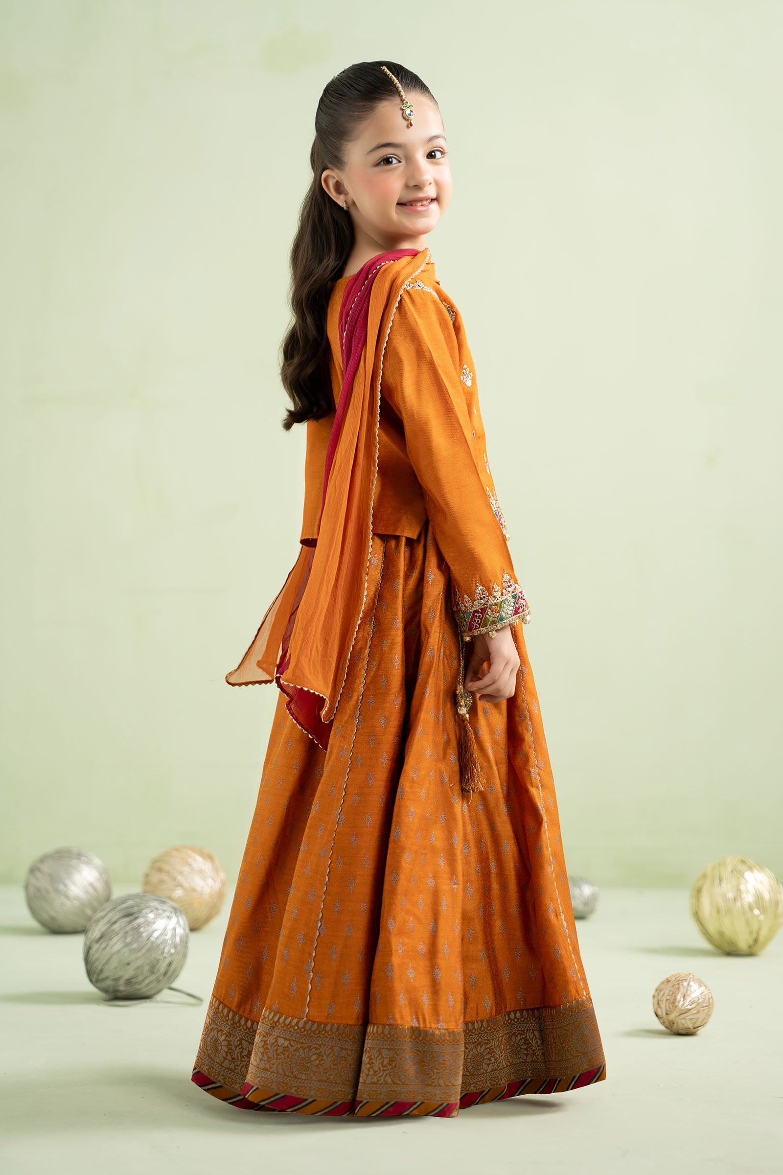 3 Piece Embroidered Silk Net Suit