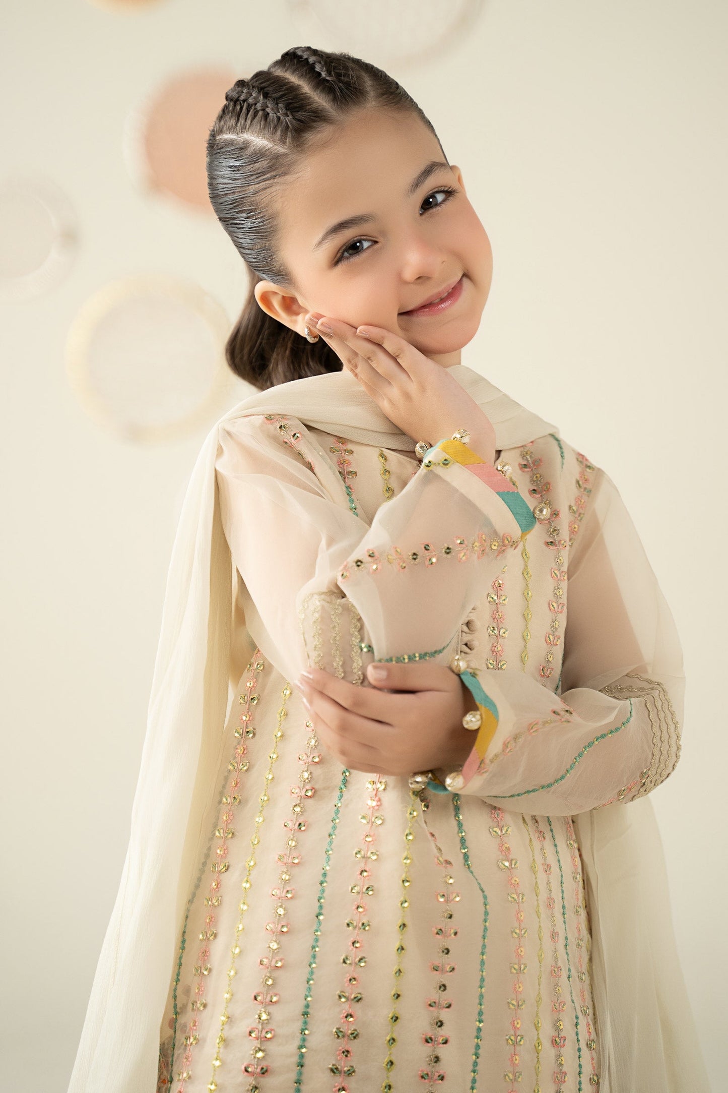 3 Piece Embroidered Organza Suit
