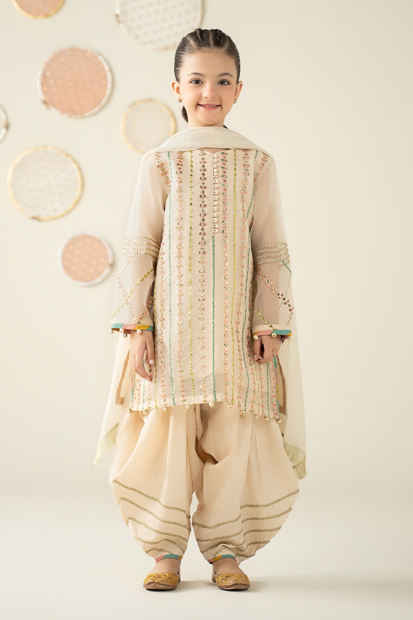 3 Piece Embroidered Organza Suit