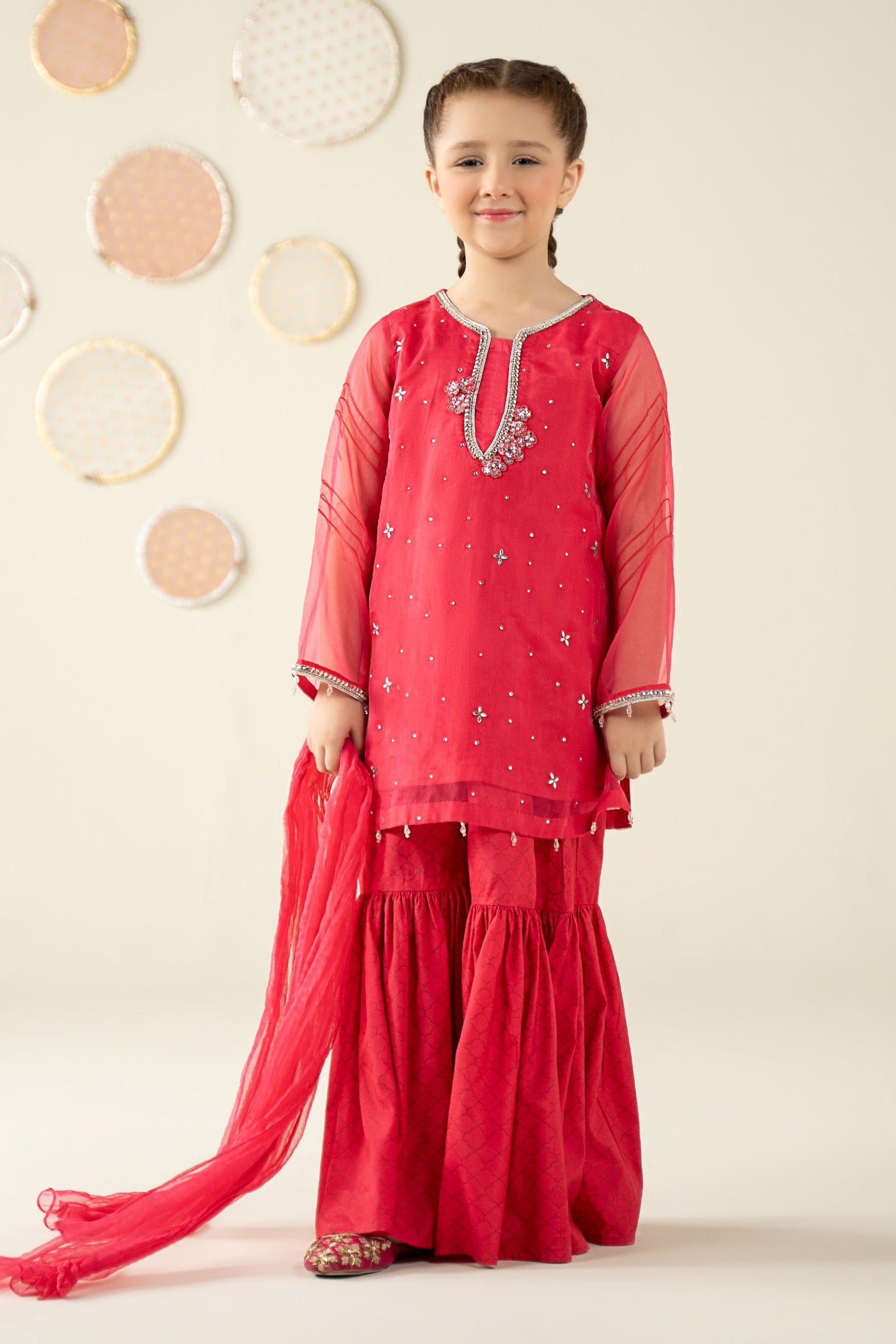 3 Piece Embellished Organza Suit