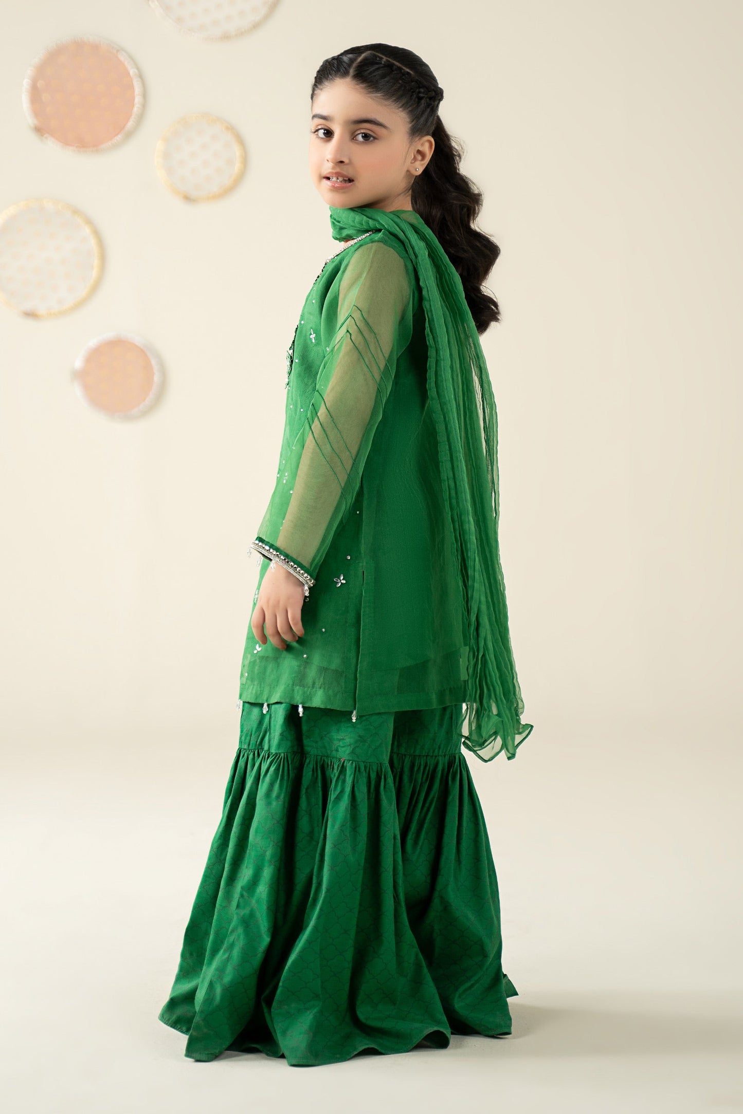 3 Piece Embellished Organza Suit