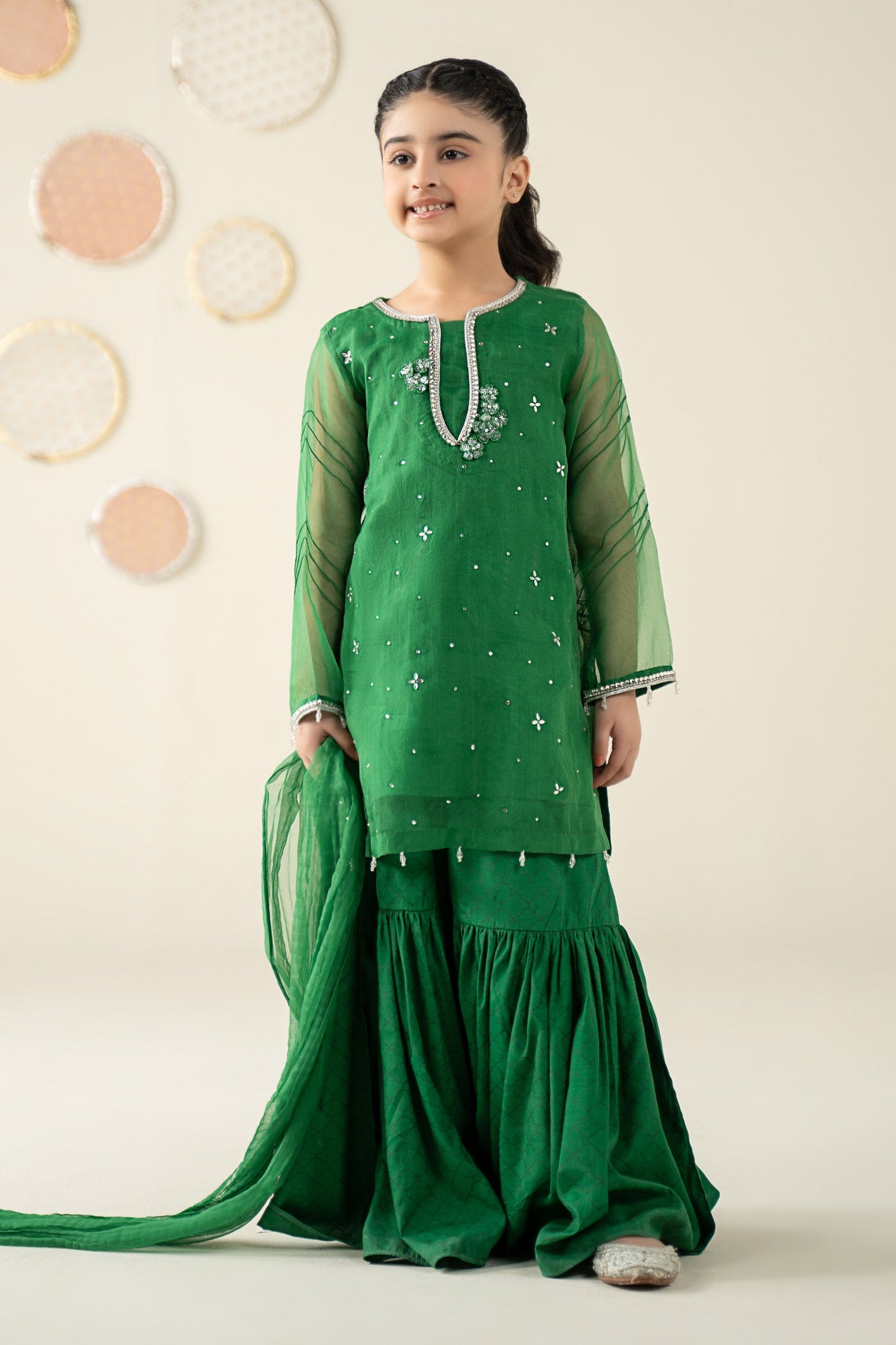 3 Piece Embellished Organza Suit