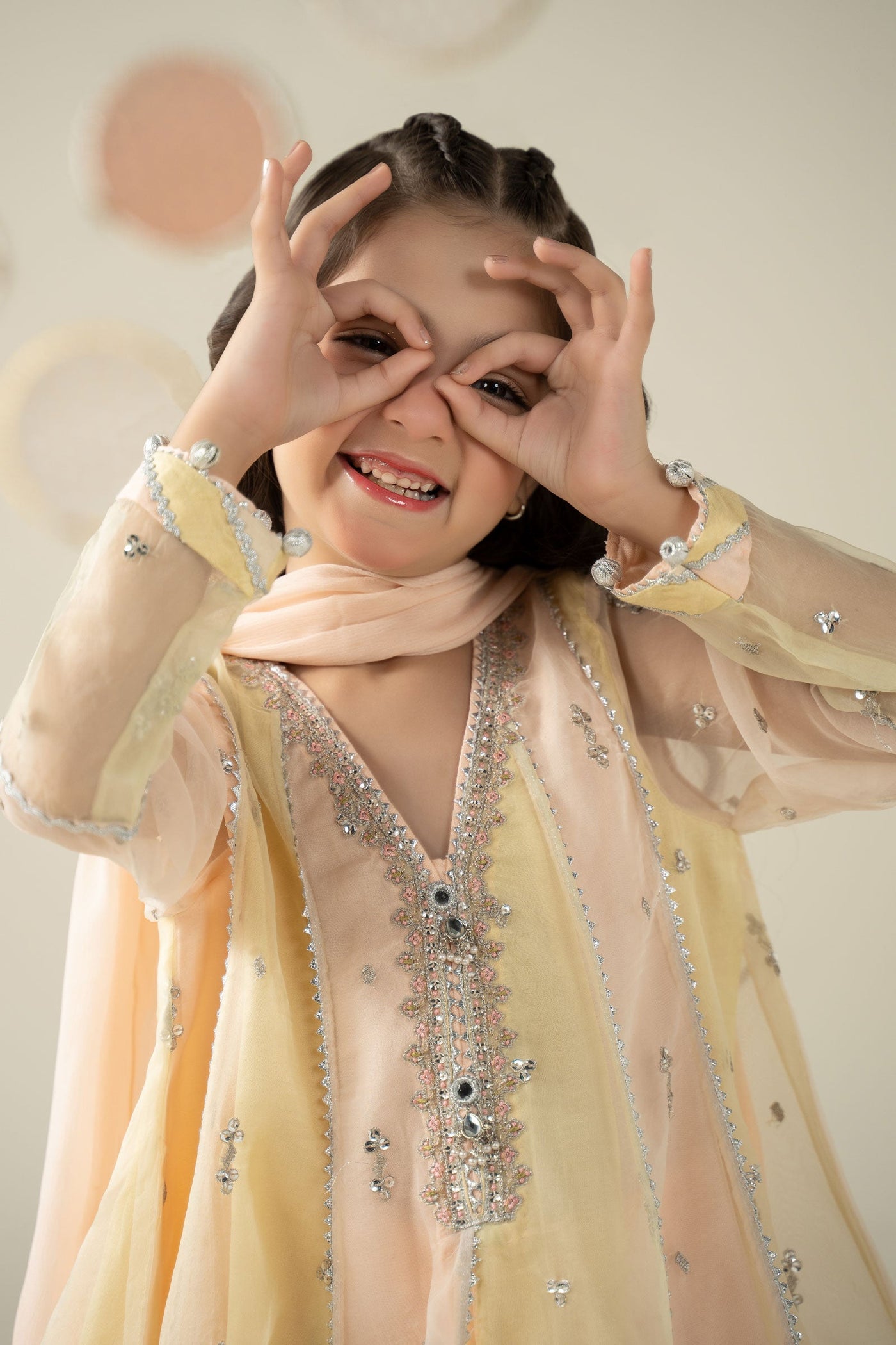 3 Piece Embroidered Organza Suit