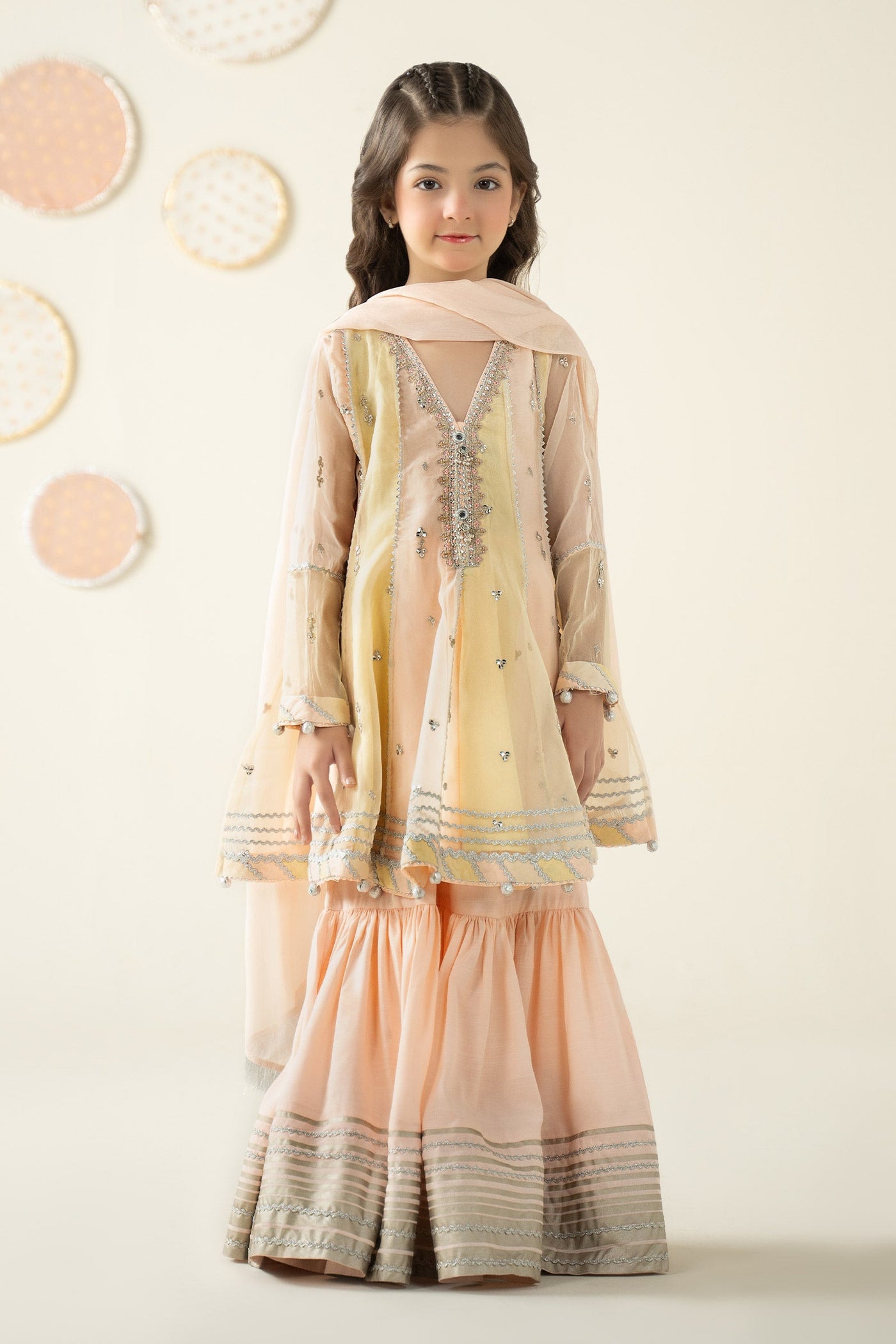 3 Piece Embroidered Organza Suit