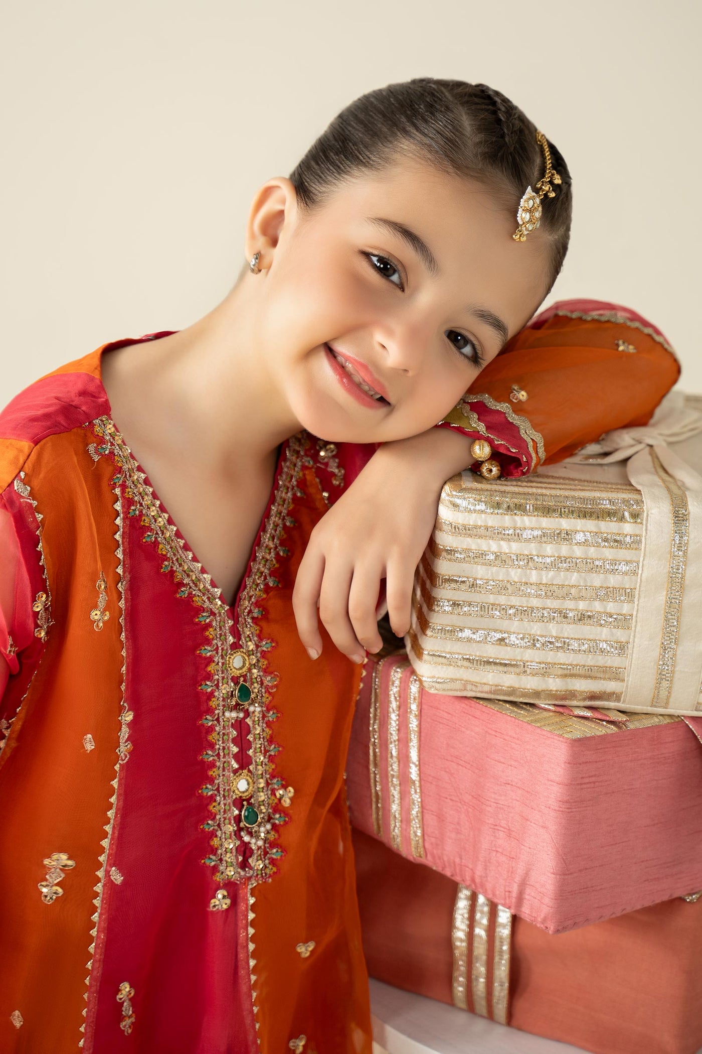3 Piece Embroidered Organza Suit