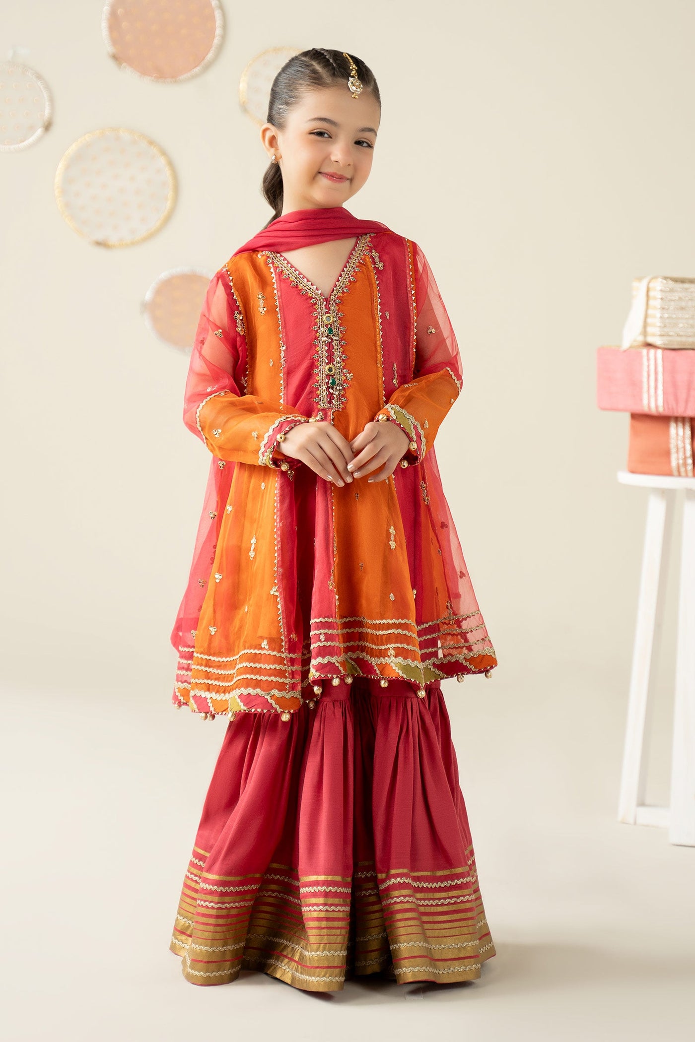 3 Piece Embroidered Organza Suit