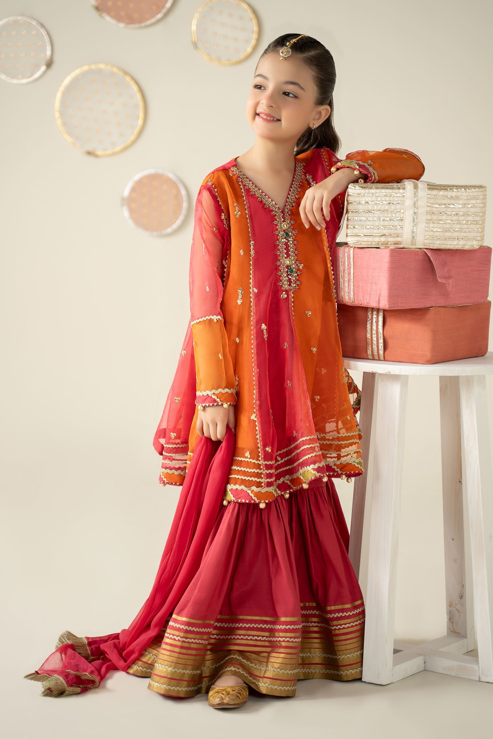 3 Piece Embroidered Organza Suit