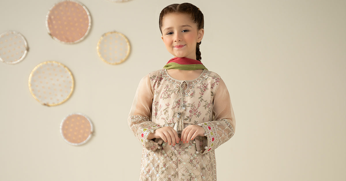 3 Piece Embroidered Organza Suit