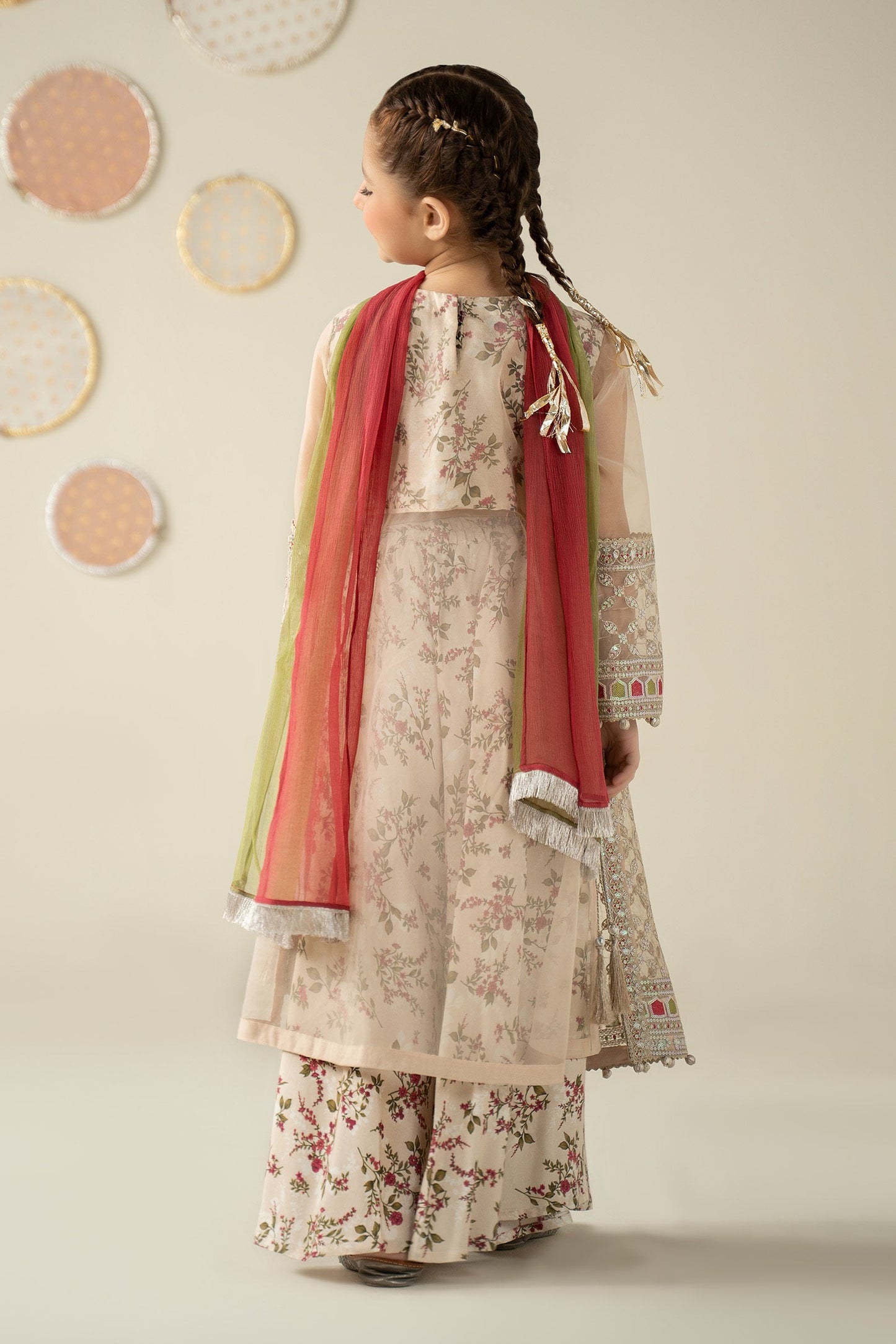 3 Piece Embroidered Organza Suit
