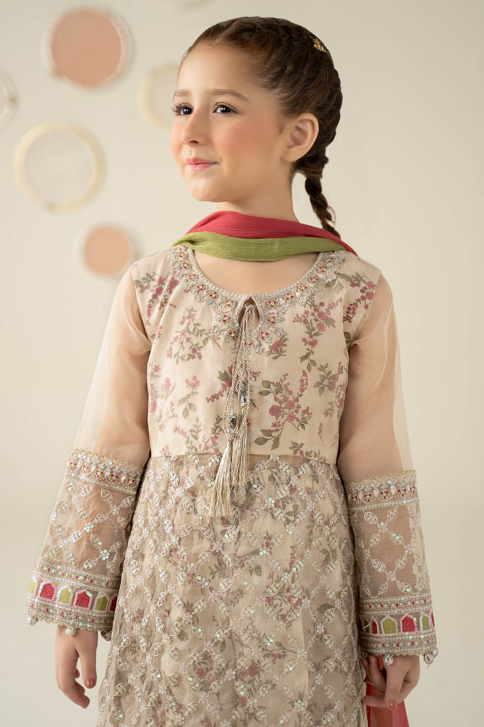 3 Piece Embroidered Organza Suit