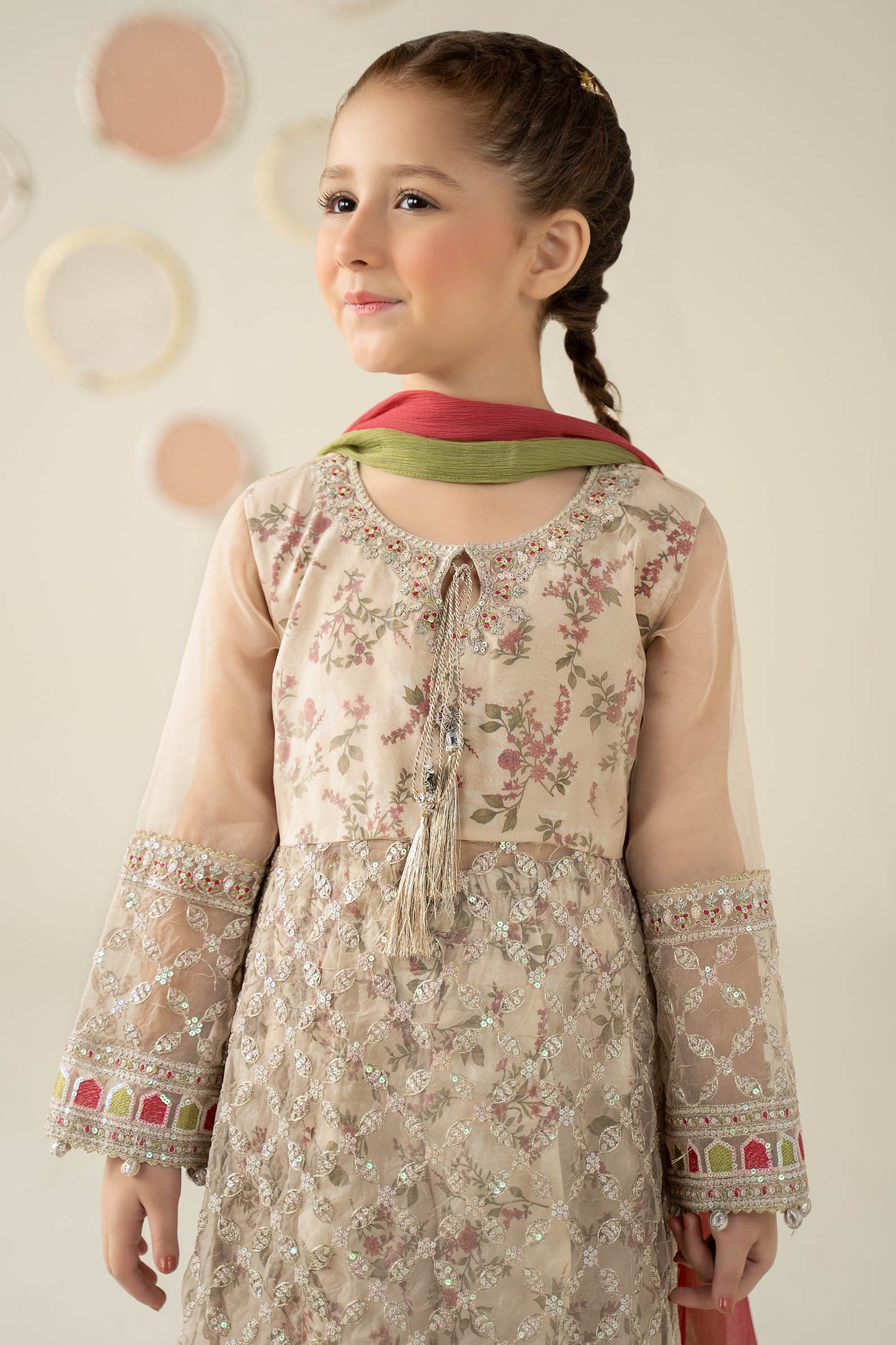 3 Piece Embroidered Organza Suit