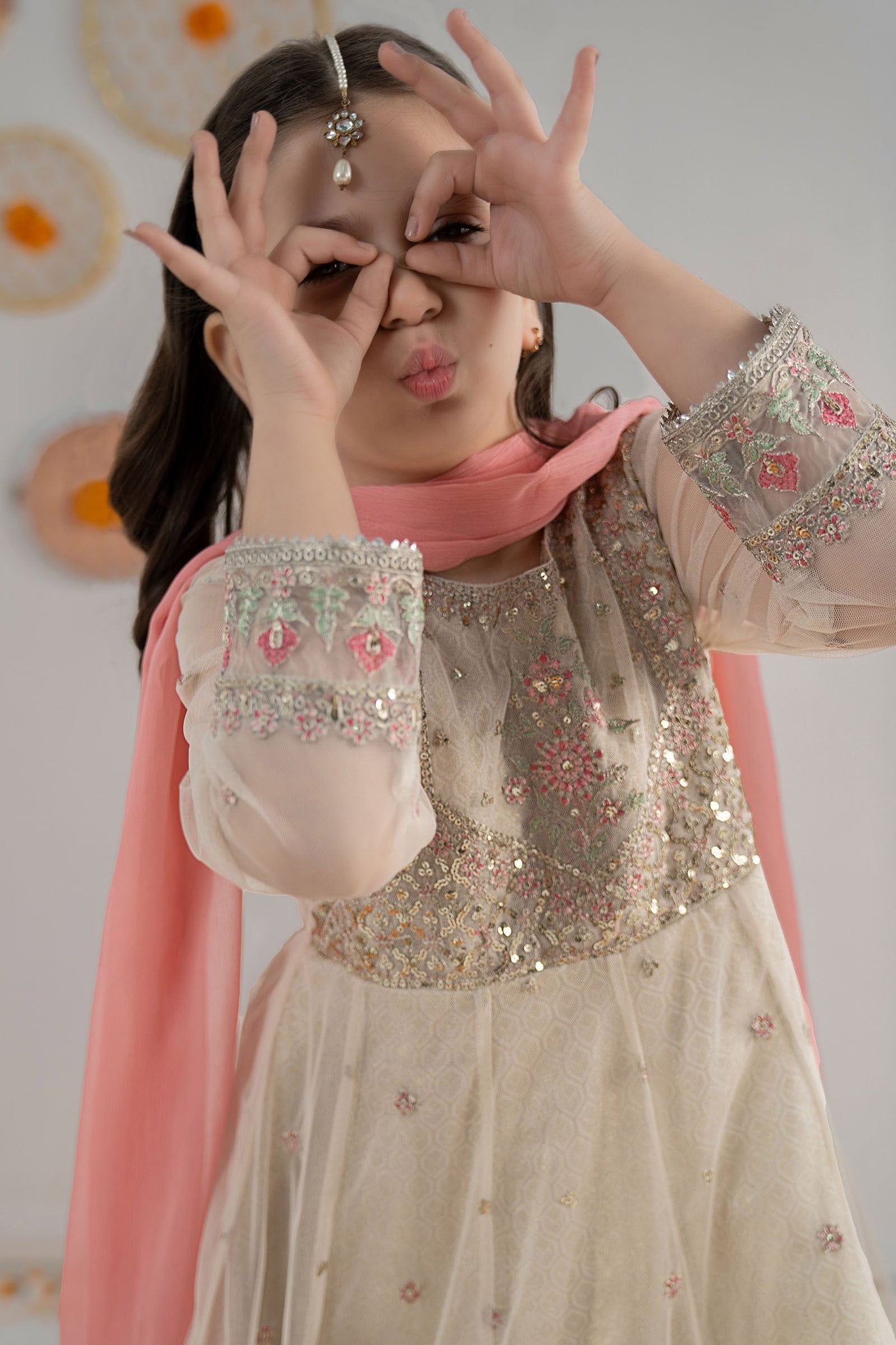 3 Piece Embroidered Net Suit