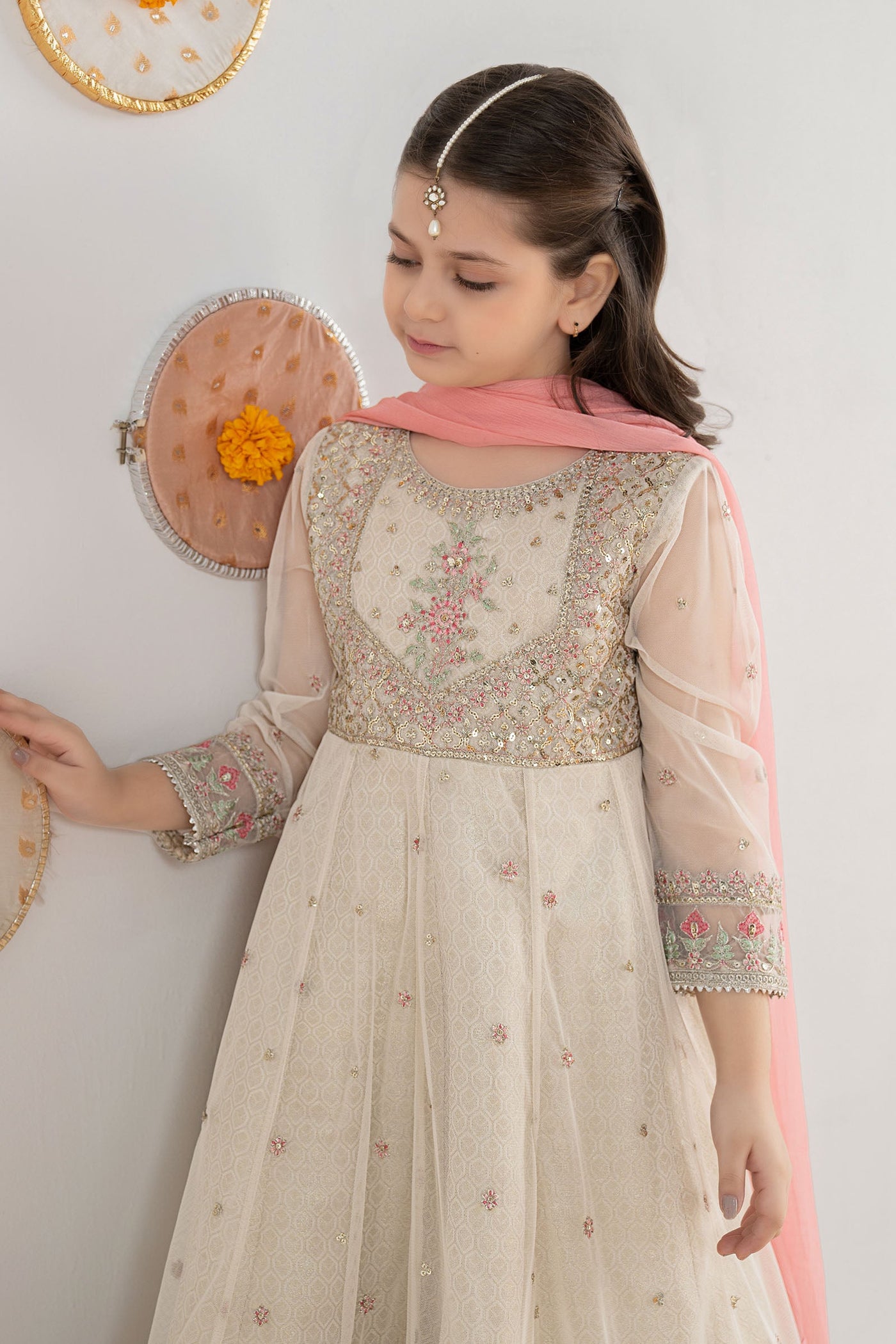 3 Piece Embroidered Net Suit
