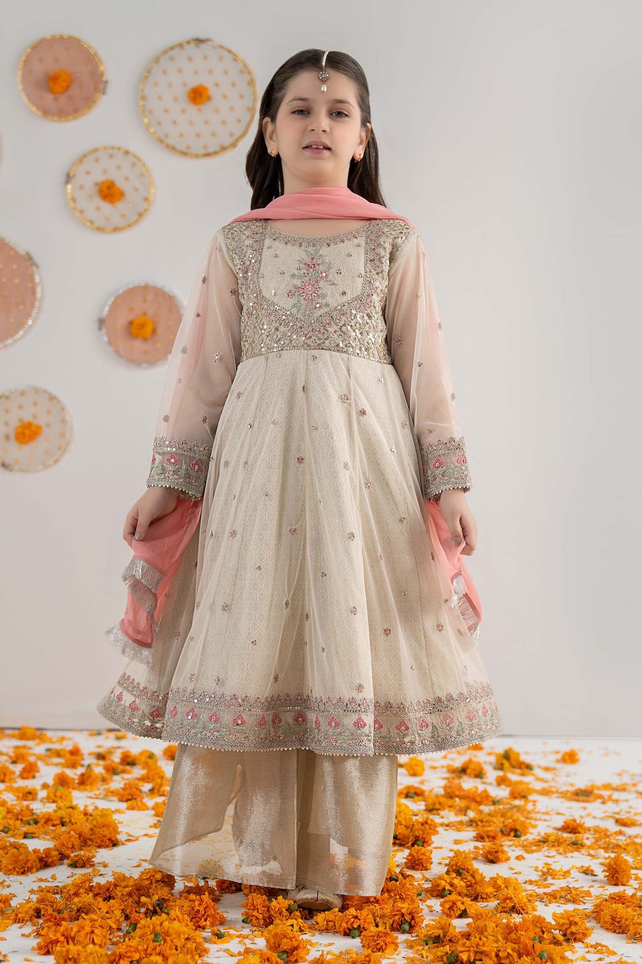 3 Piece Embroidered Net Suit