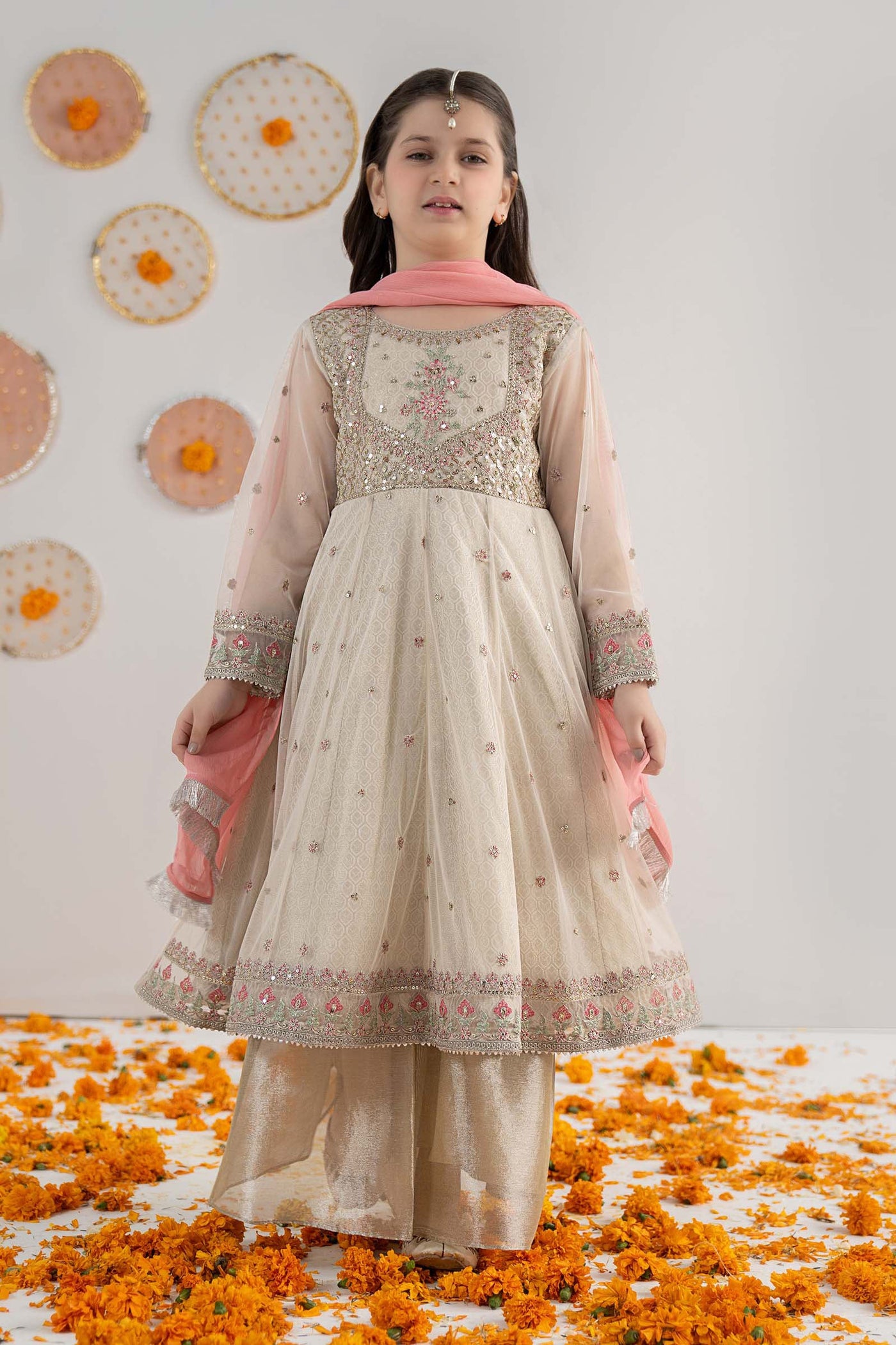 3 Piece Embroidered Net Suit