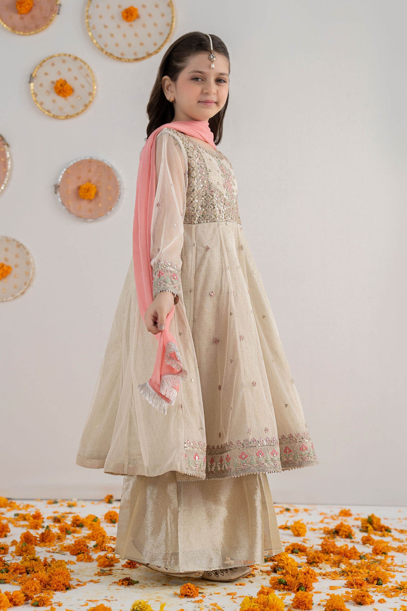 3 Piece Embroidered Net Suit