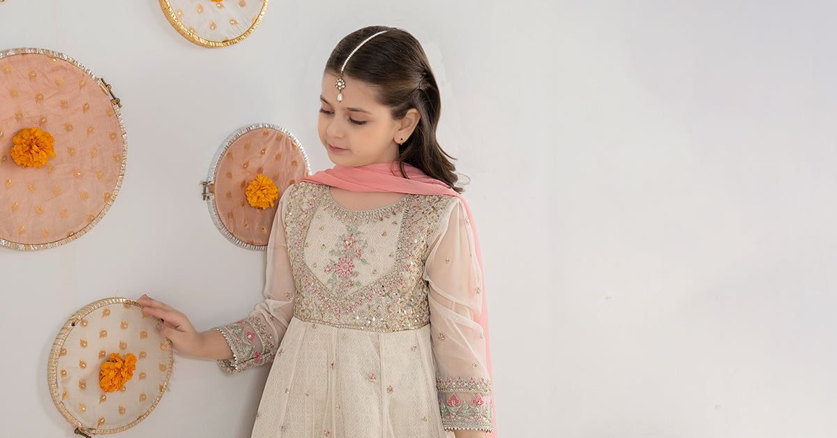 3 Piece Embroidered Net Suit