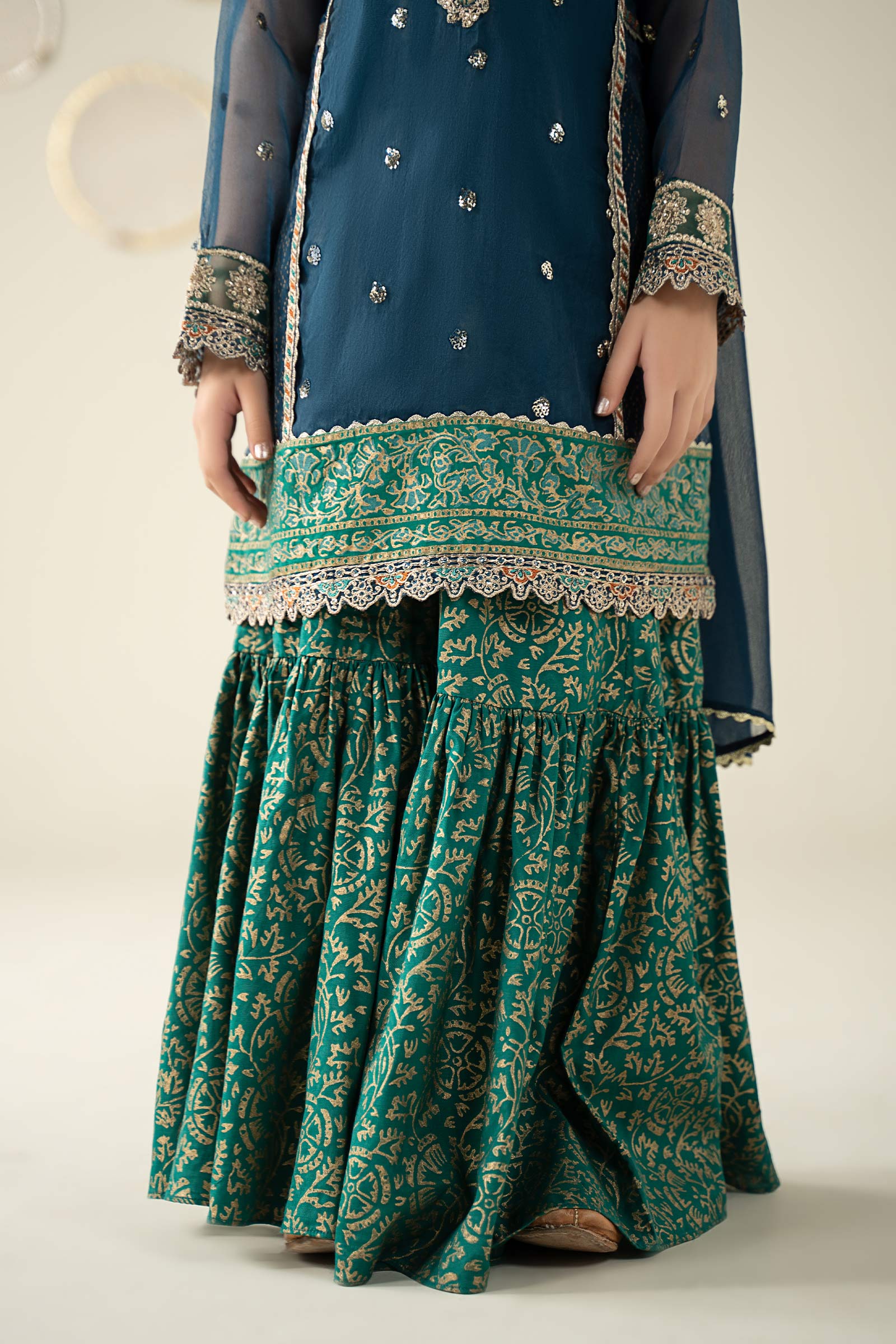 3 Piece Embroidered Organza Suit