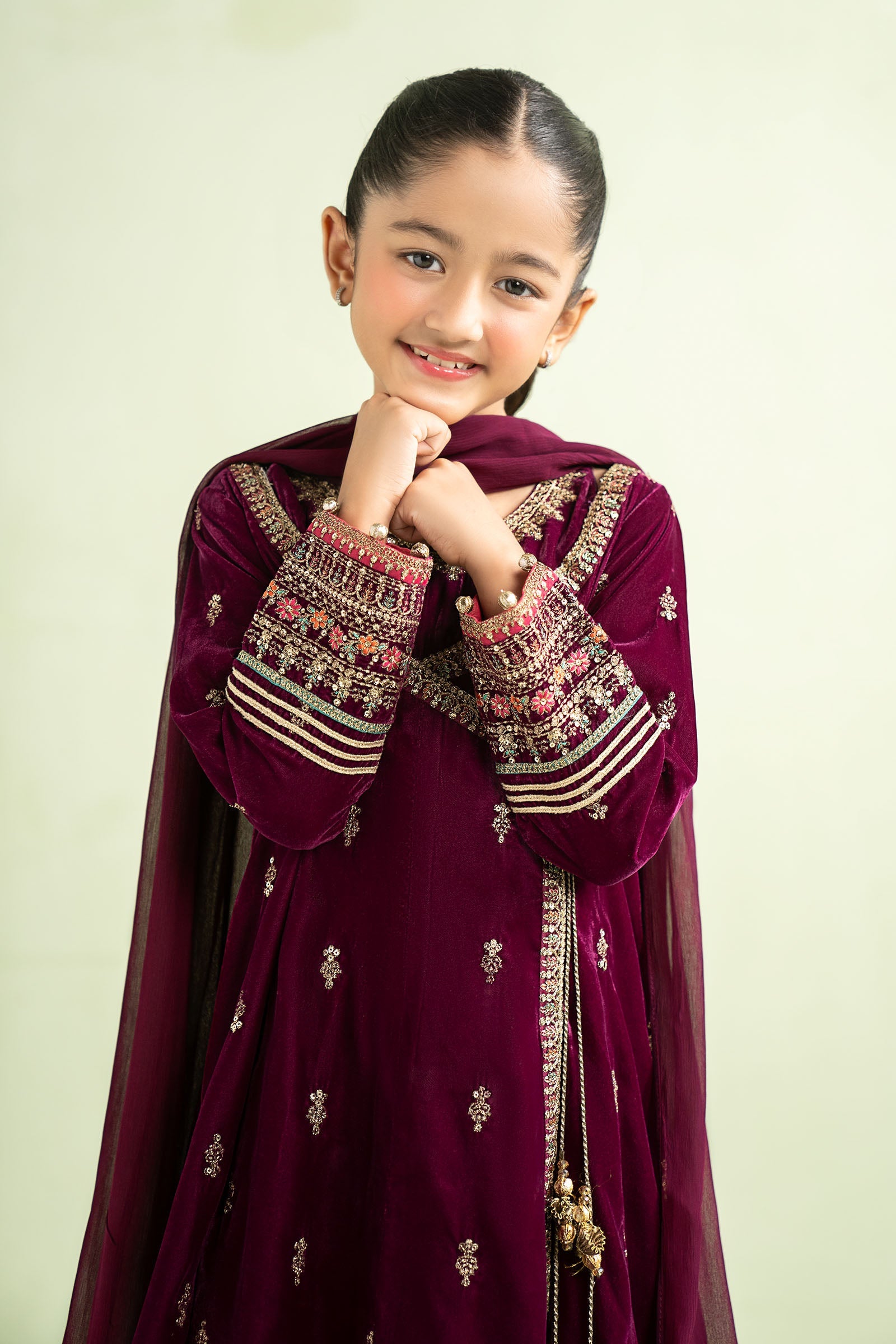 3 Piece Embroidered Velvet Suit