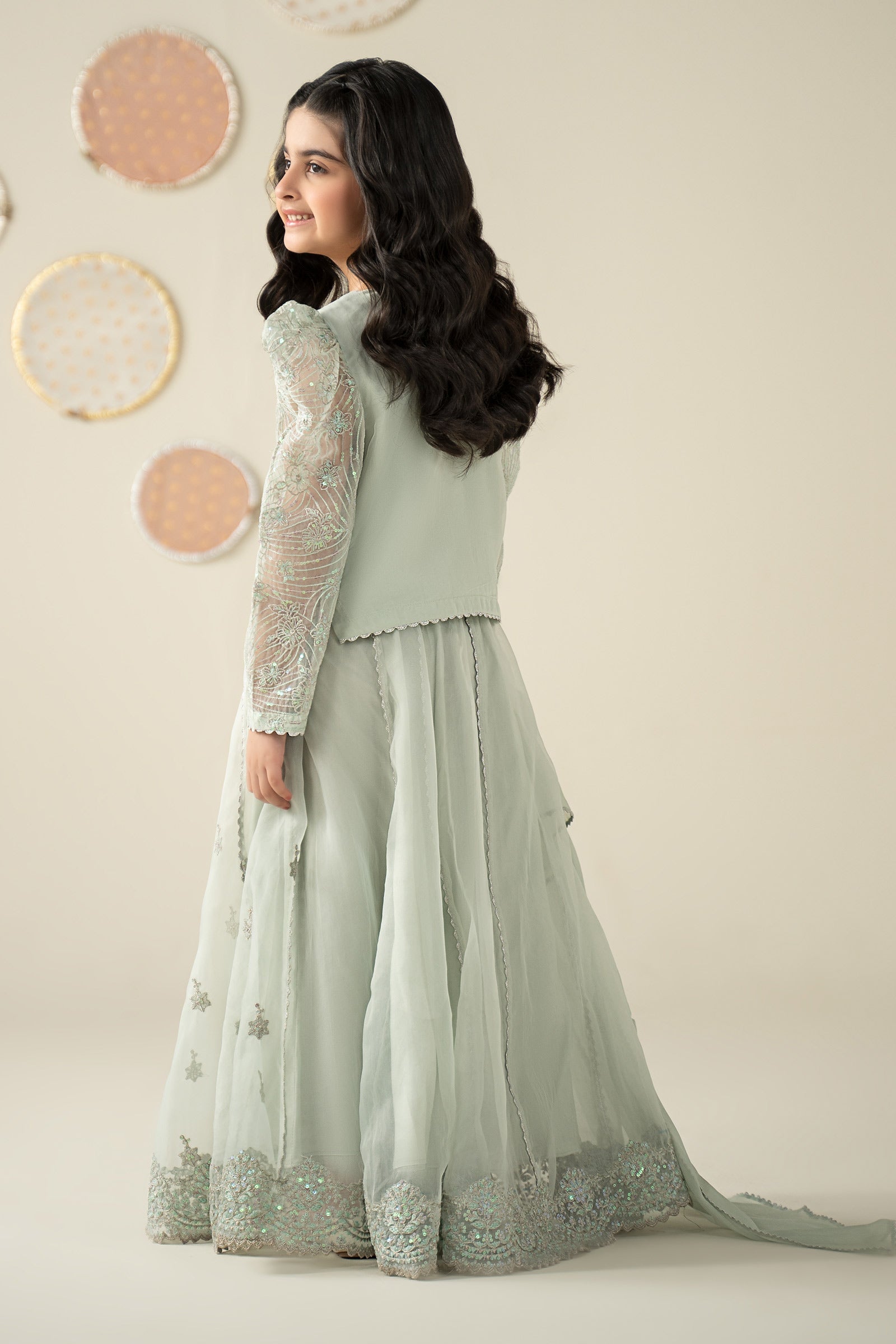 3 Piece Embroidered Organza Suit