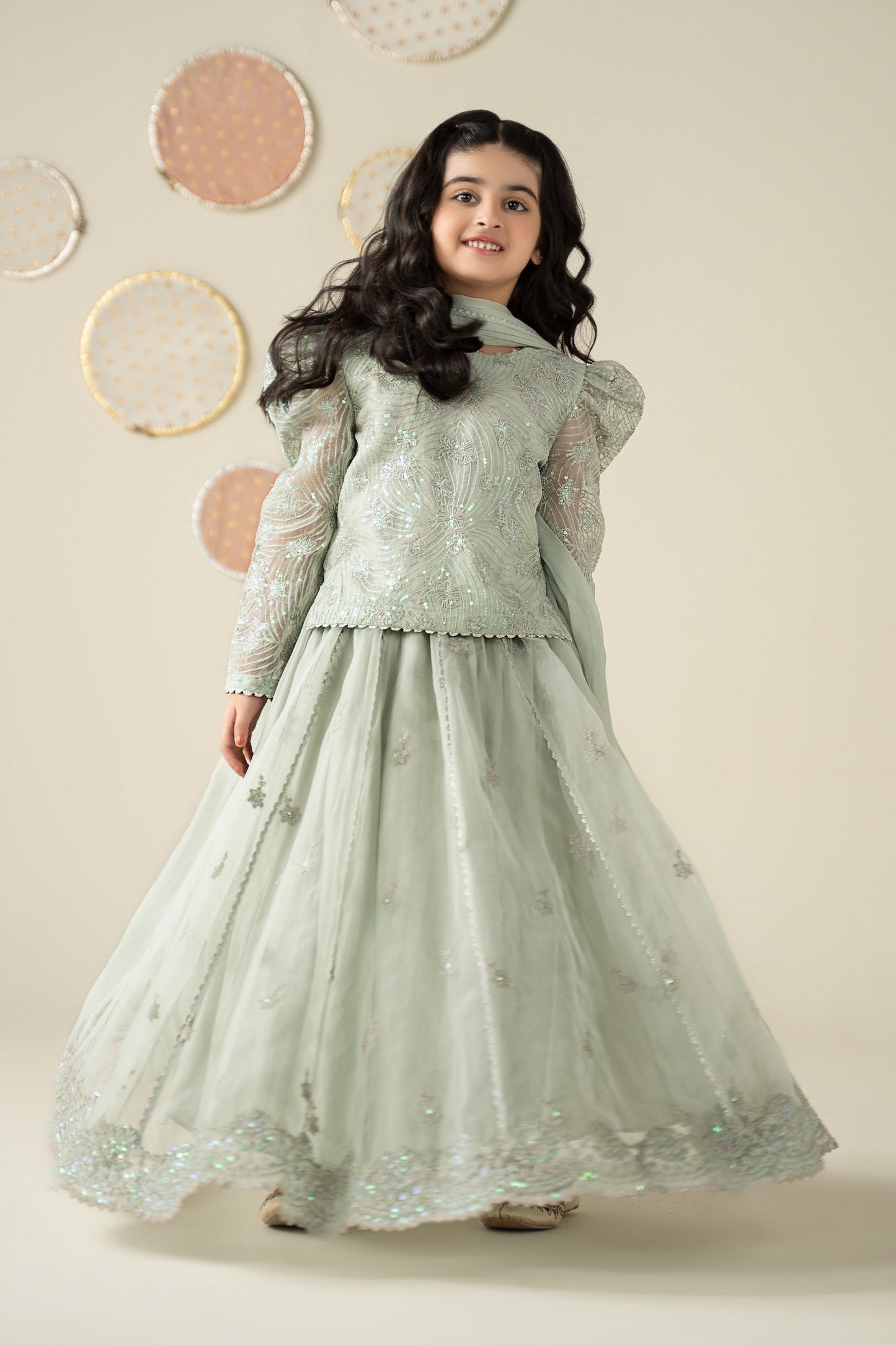 3 Piece Embroidered Organza Suit