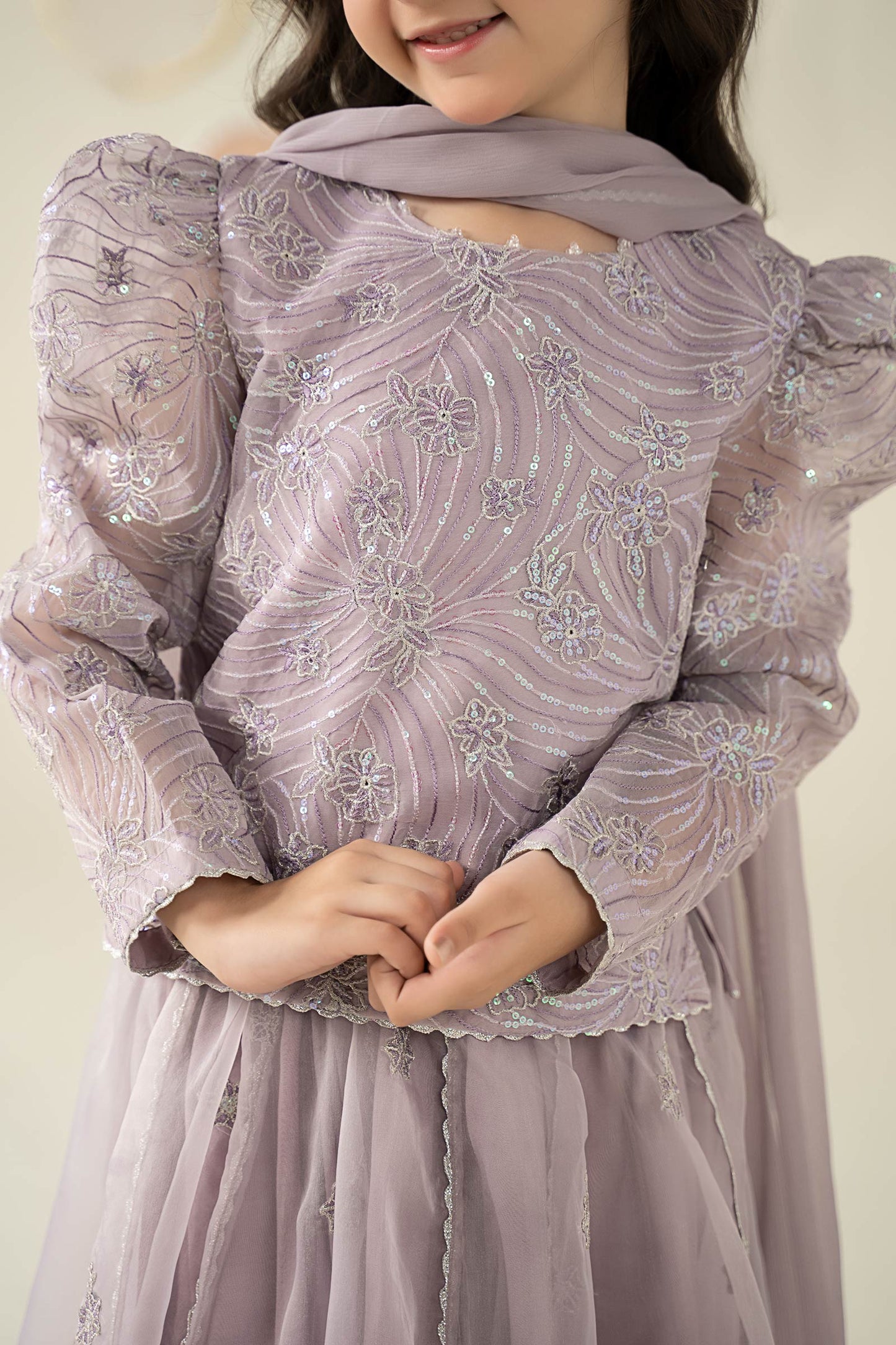 3 Piece Embroidered Organza Suit