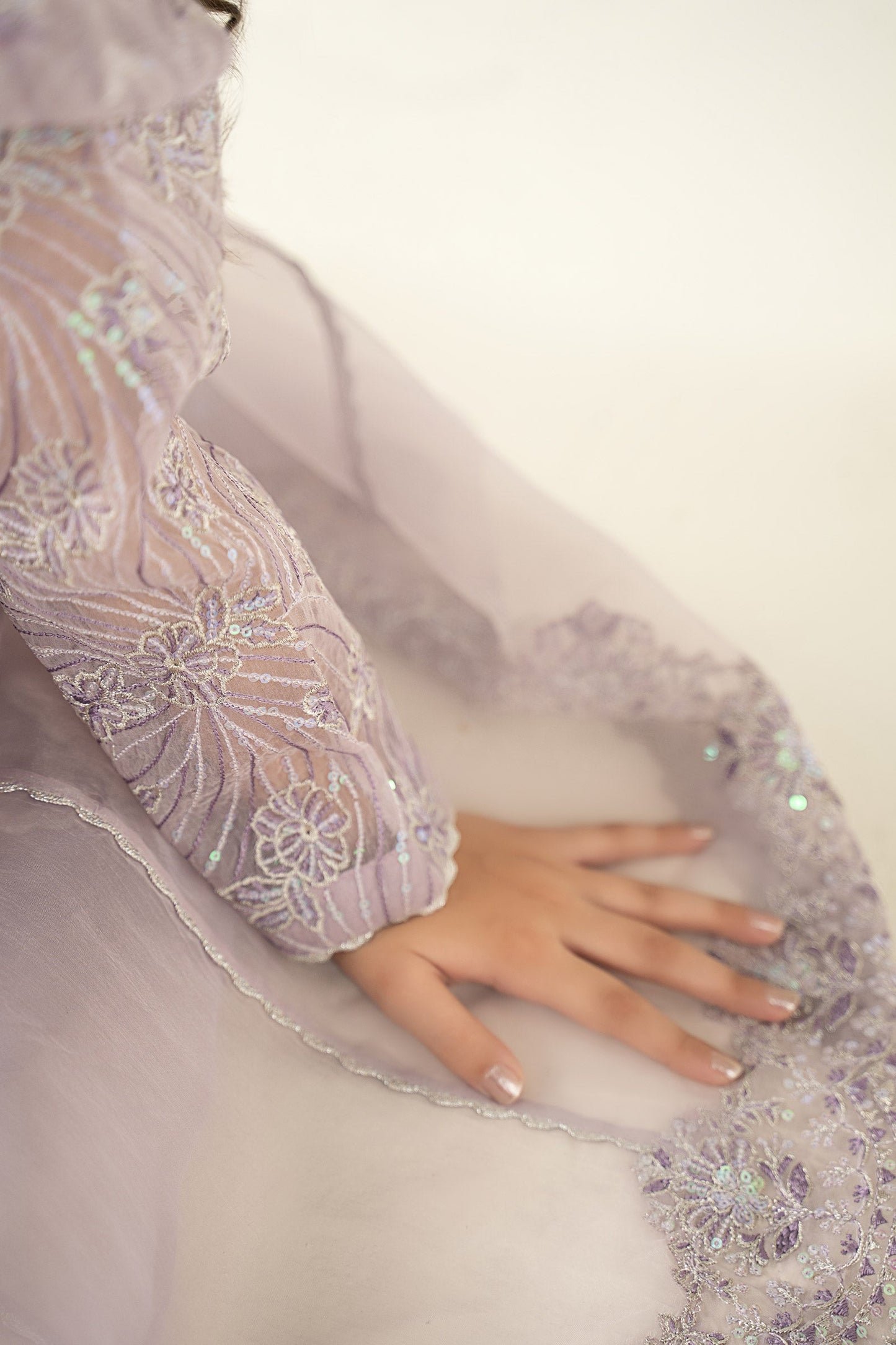 3 Piece Embroidered Organza Suit
