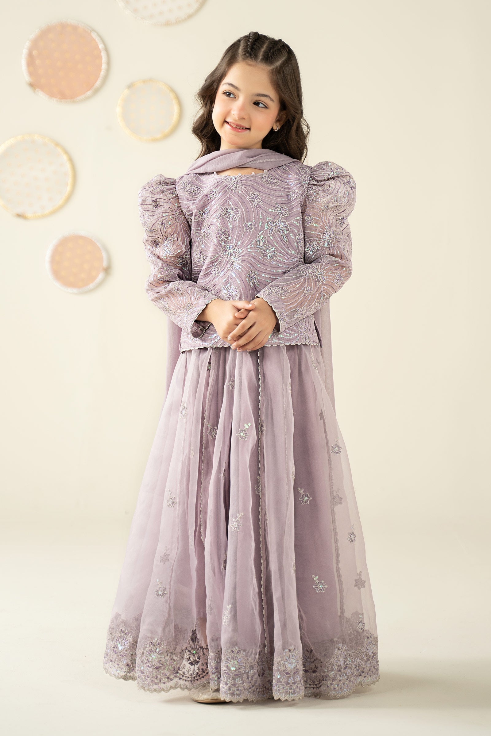 3 Piece Embroidered Organza Suit