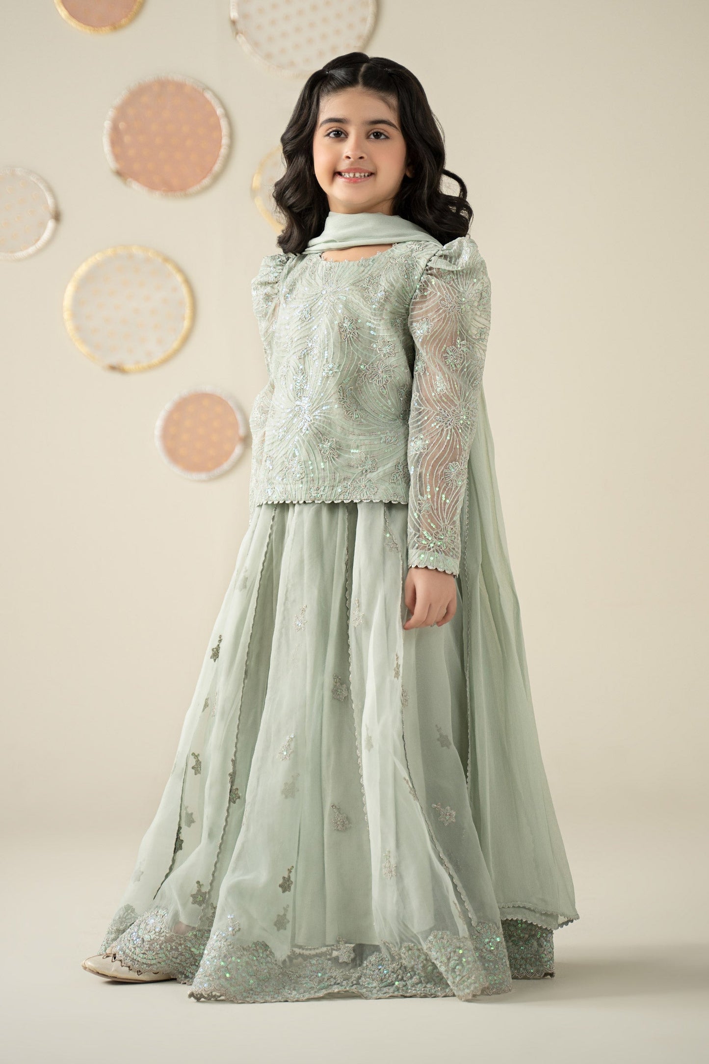 3 Piece Embroidered Organza Suit