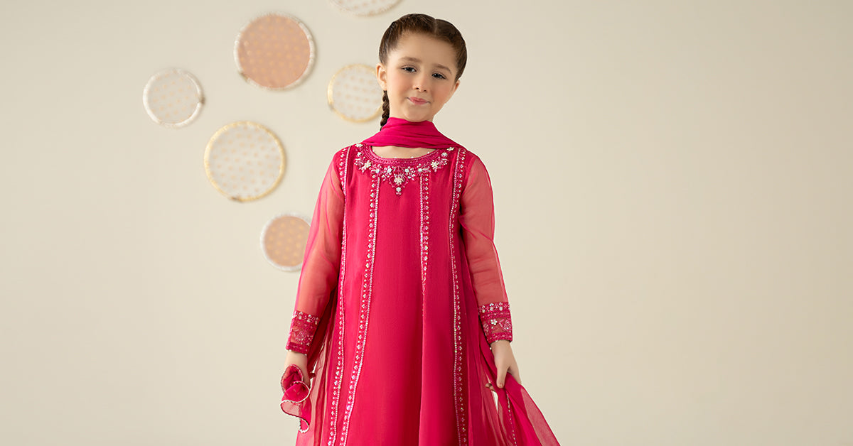 3 Piece Embroidered Organza Suit