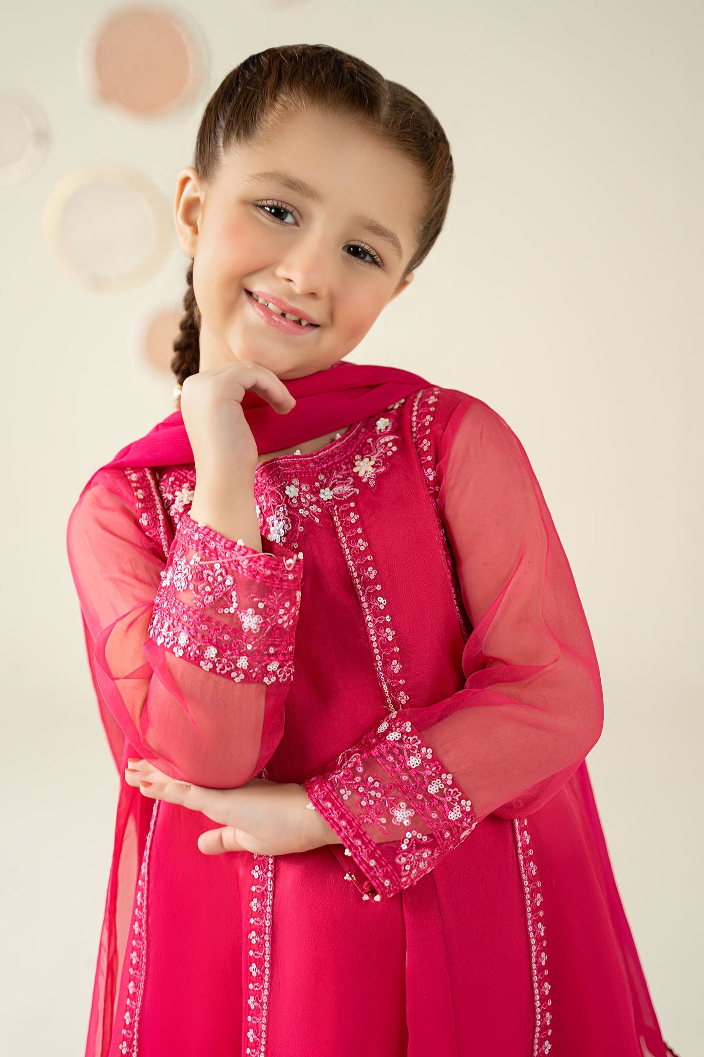 3 Piece Embroidered Organza Suit