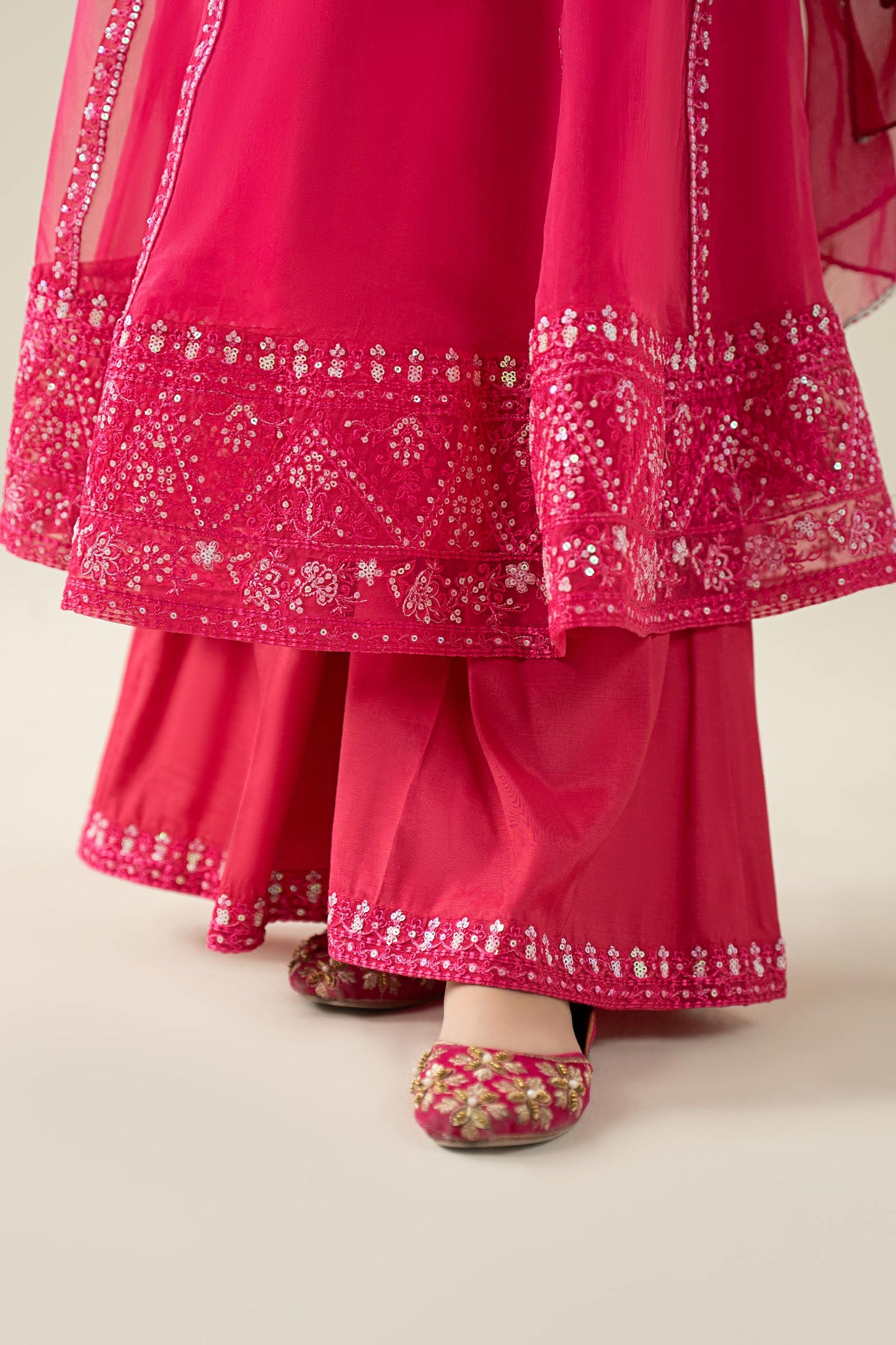 3 Piece Embroidered Organza Suit