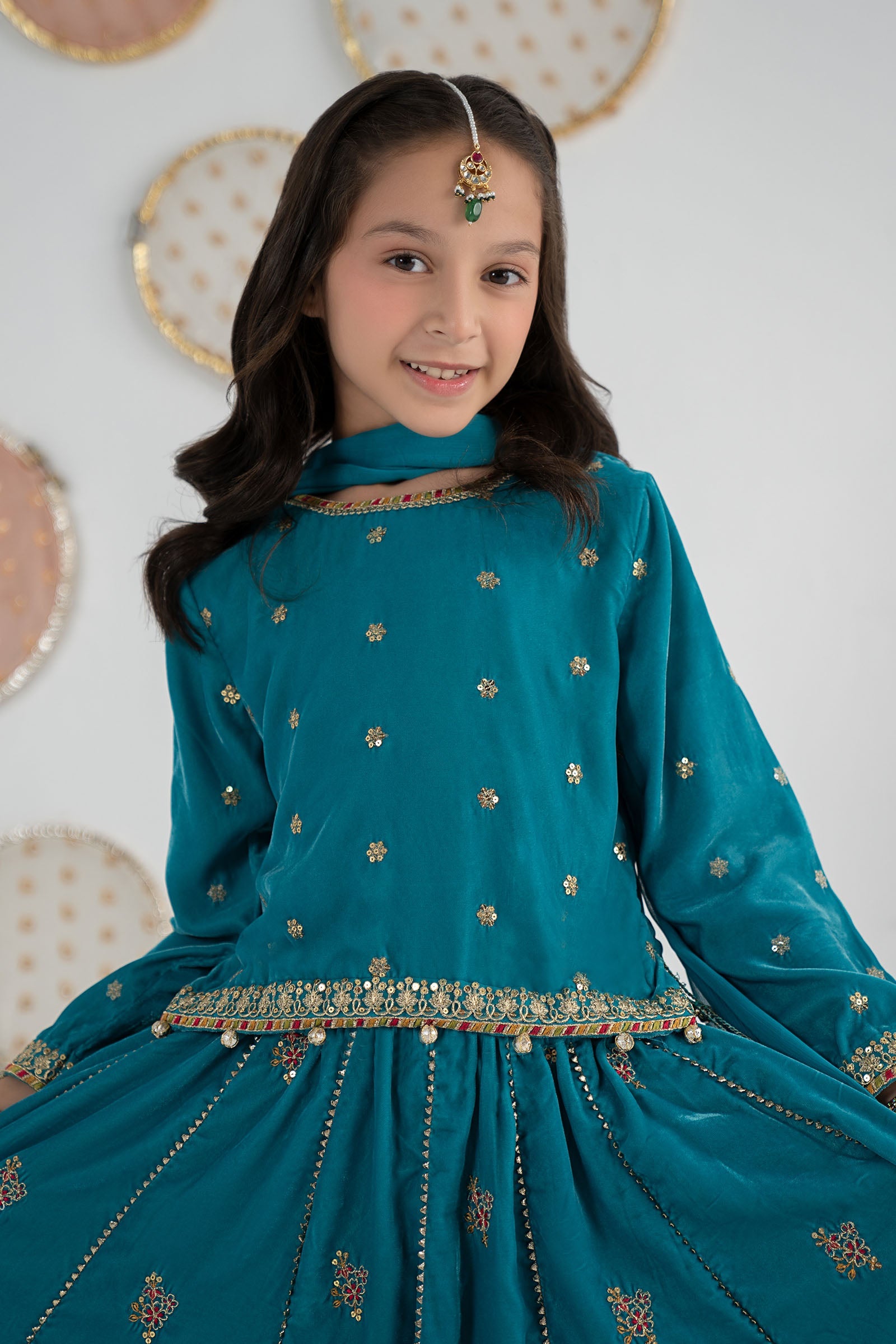 3 Piece Embroidered Velvet Suit