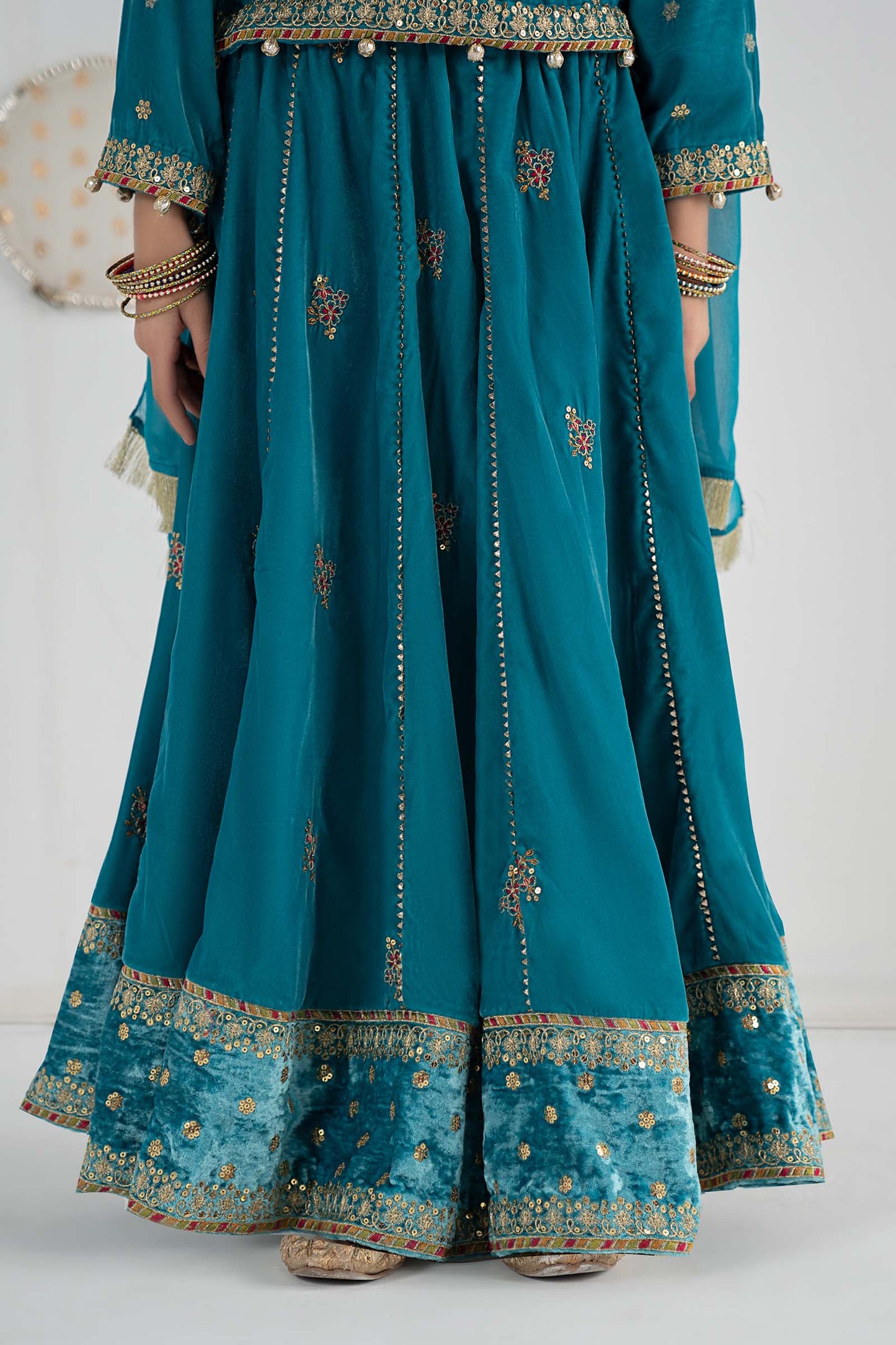 3 Piece Embroidered Velvet Suit