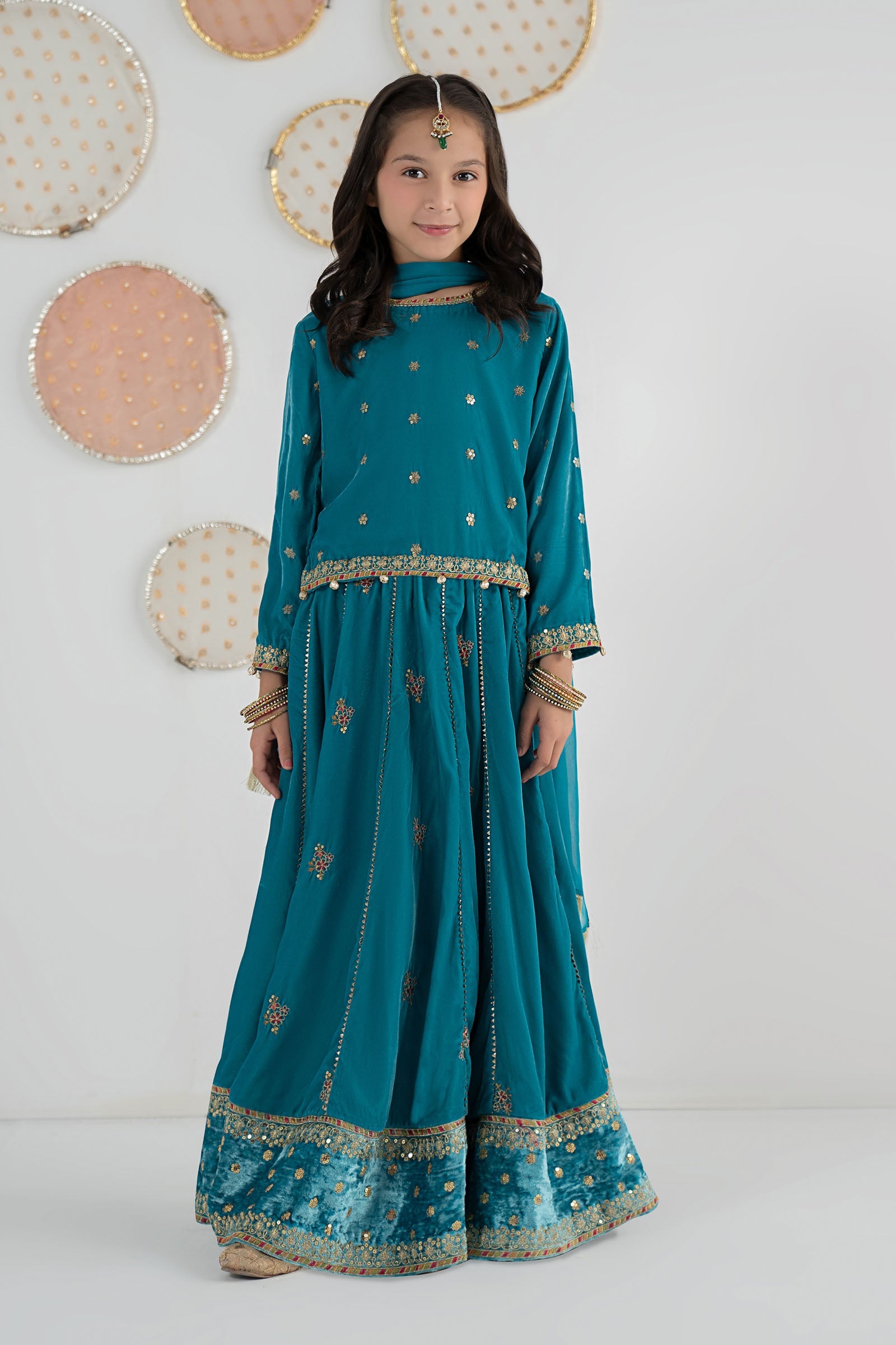 3 Piece Embroidered Velvet Suit