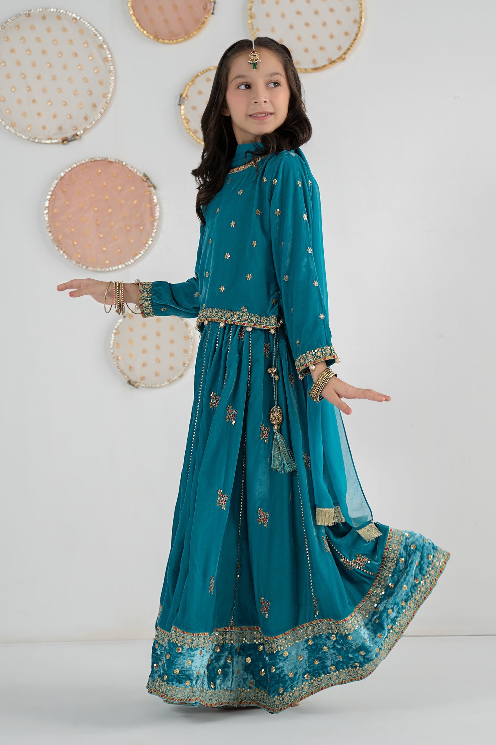 3 Piece Embroidered Velvet Suit