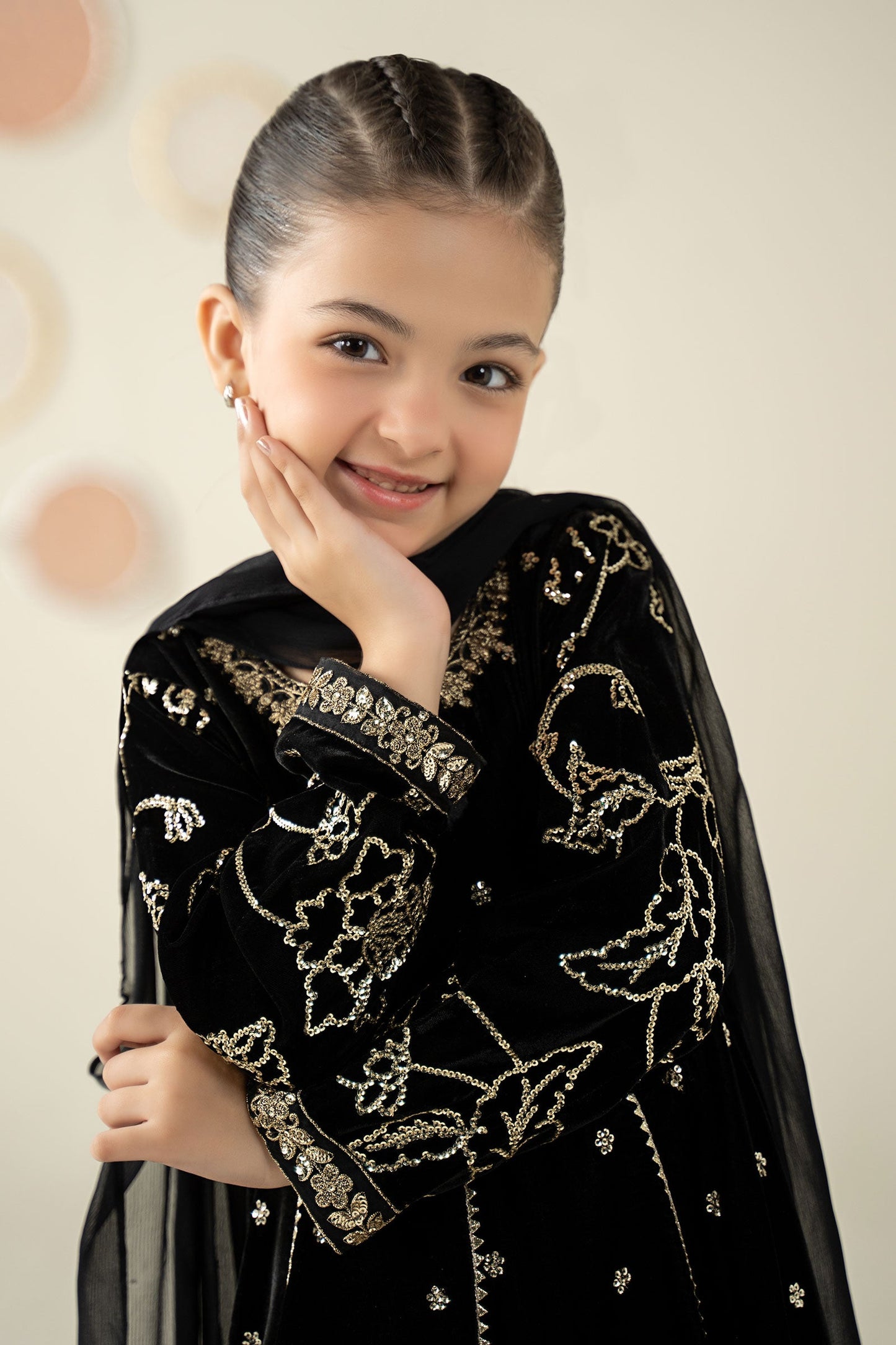 3 Piece Embroidered Velvet Suit