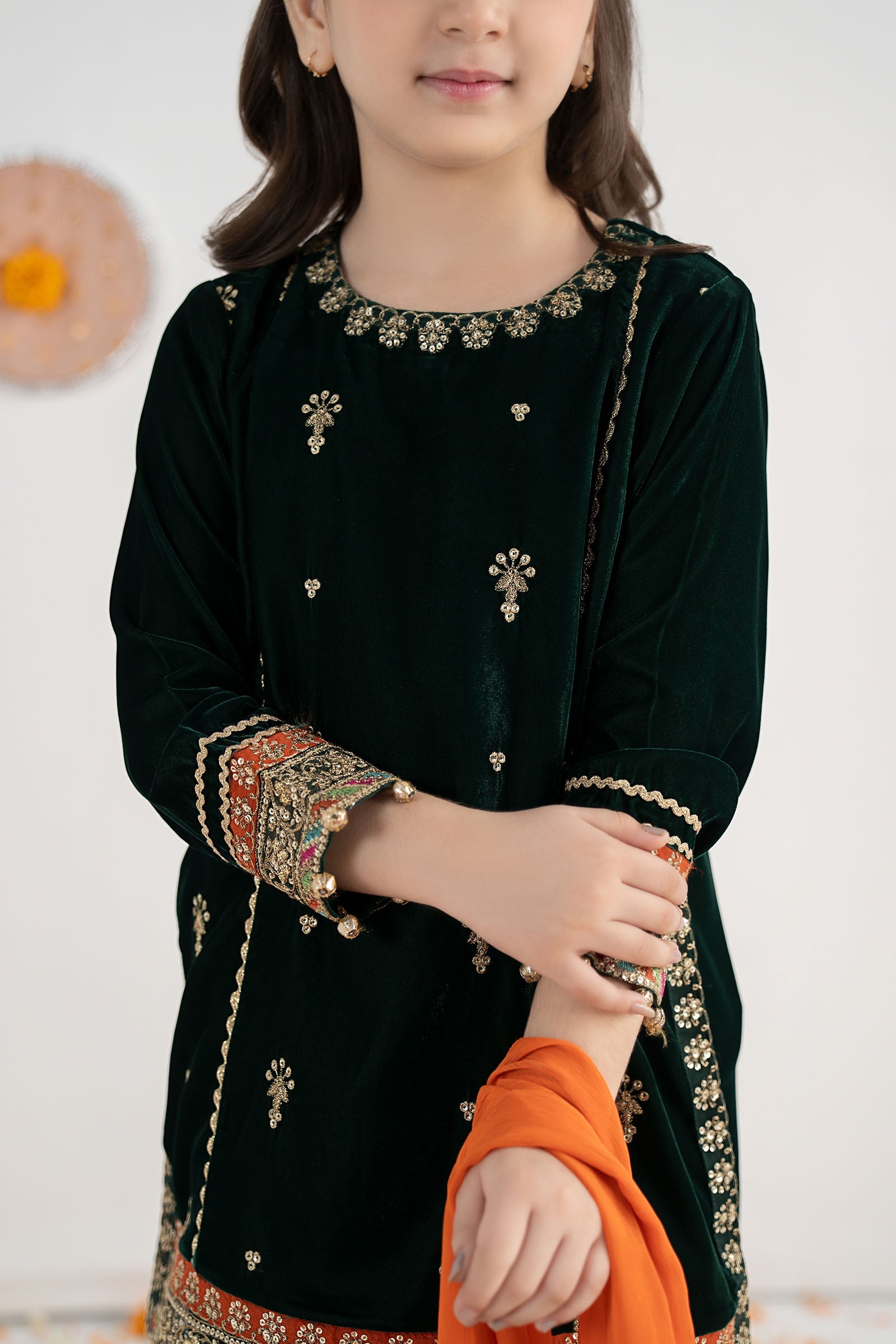 3 Piece Embroidered Velvet Suit